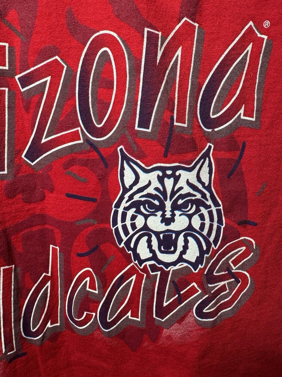 Vintage 90s University of Arizona Wildcats NCAA T-Shirt Men's L Red 