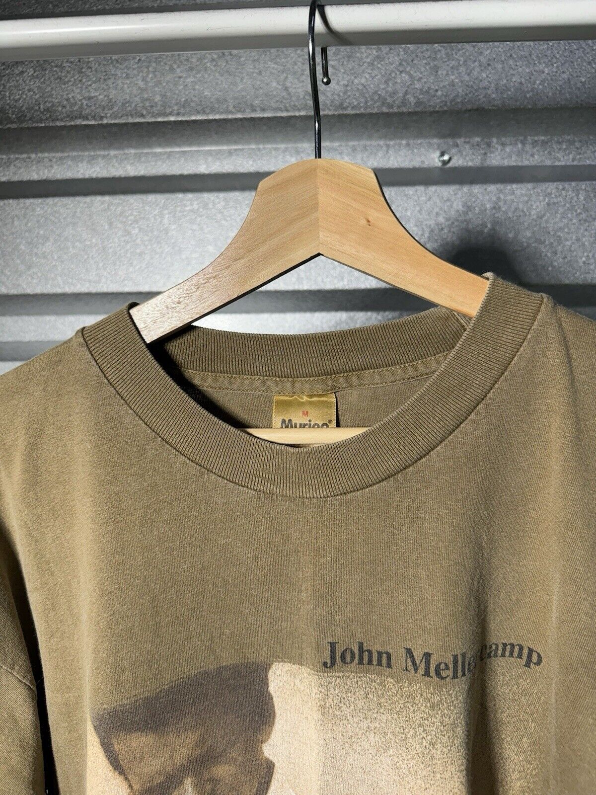 Vintage John Mellencamp 1999 Tour Concert T-Shirt Sz M Beige Dbl Sided 