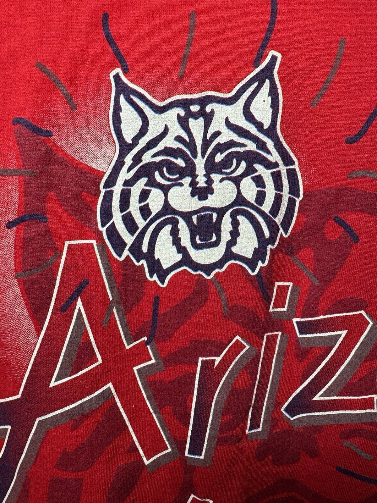 Vintage 90s University of Arizona Wildcats NCAA T-Shirt Men's L Red 