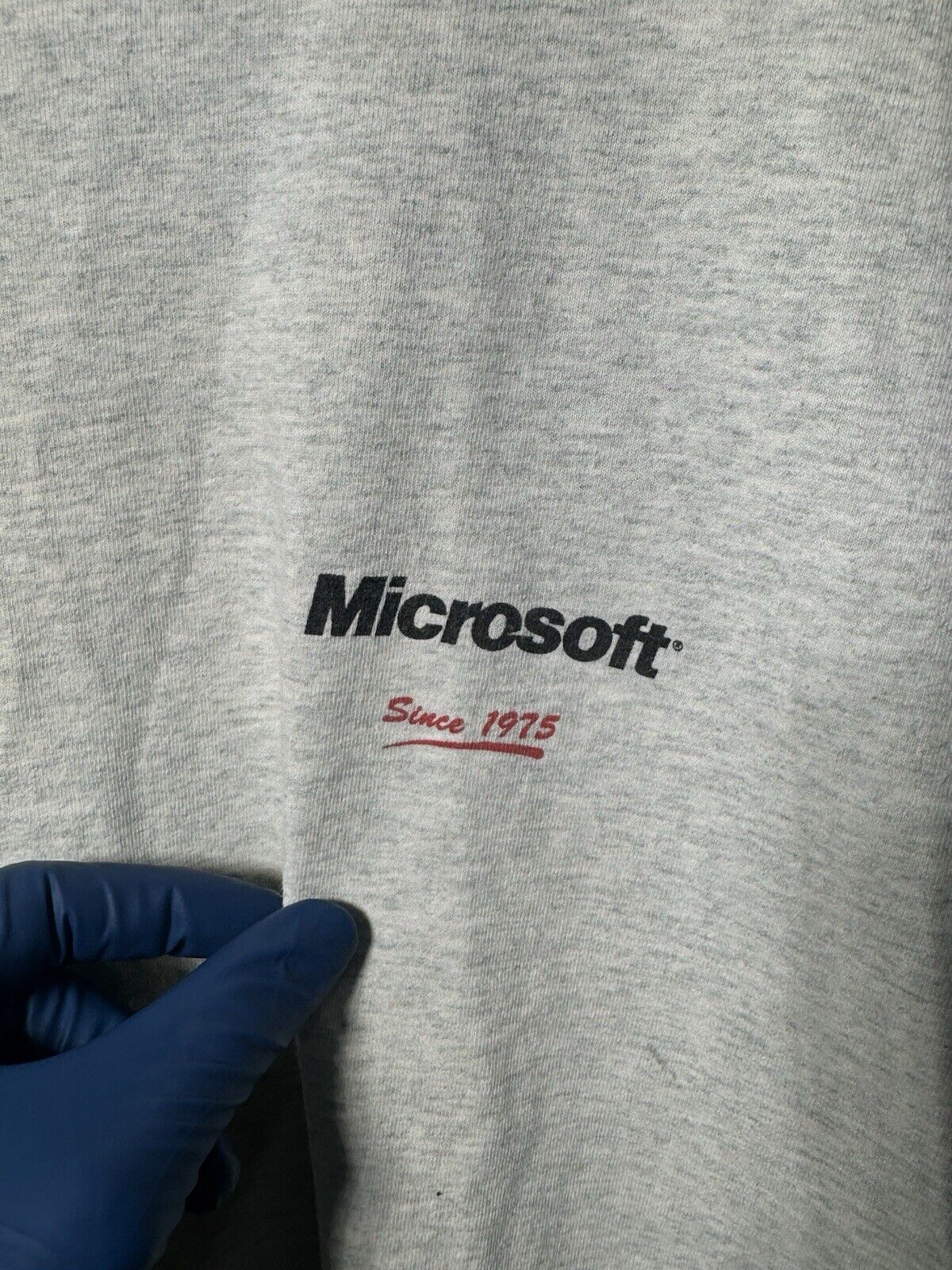 Vintage Microsoft Tech T-Shirt Sz XXL 2XL Gray Fruit Of The Loom Rare 90s 