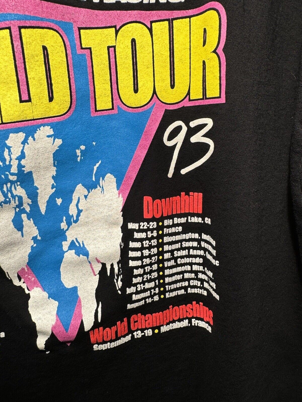 Vintage 1993 Diamond Back Racing World Tour T-Shirt All Sport Sz XL Car Racing 