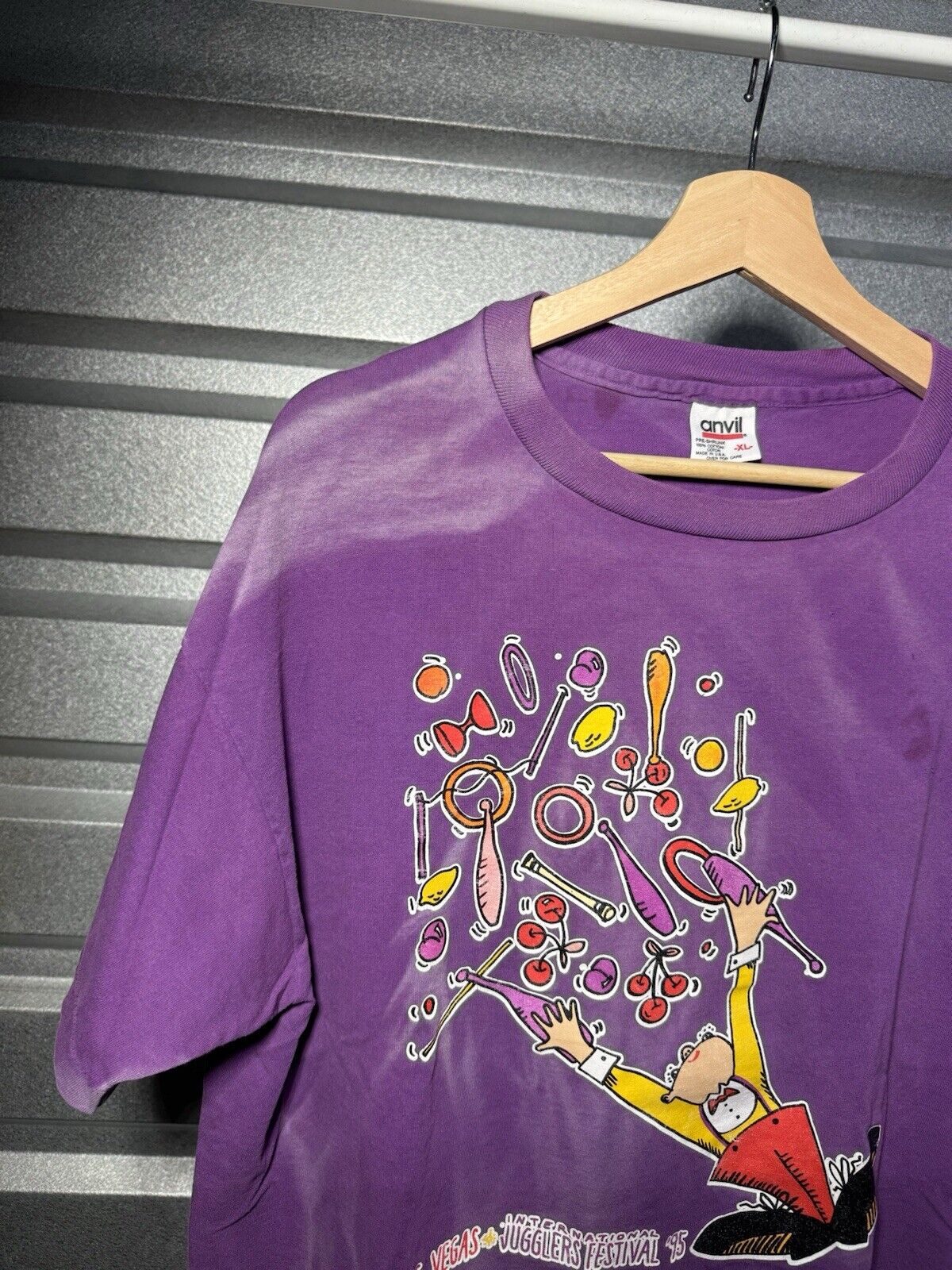 Vintage 1995 Jugglers Festivals Las Vegas T-Shirt Purple XL Anvil Rare 