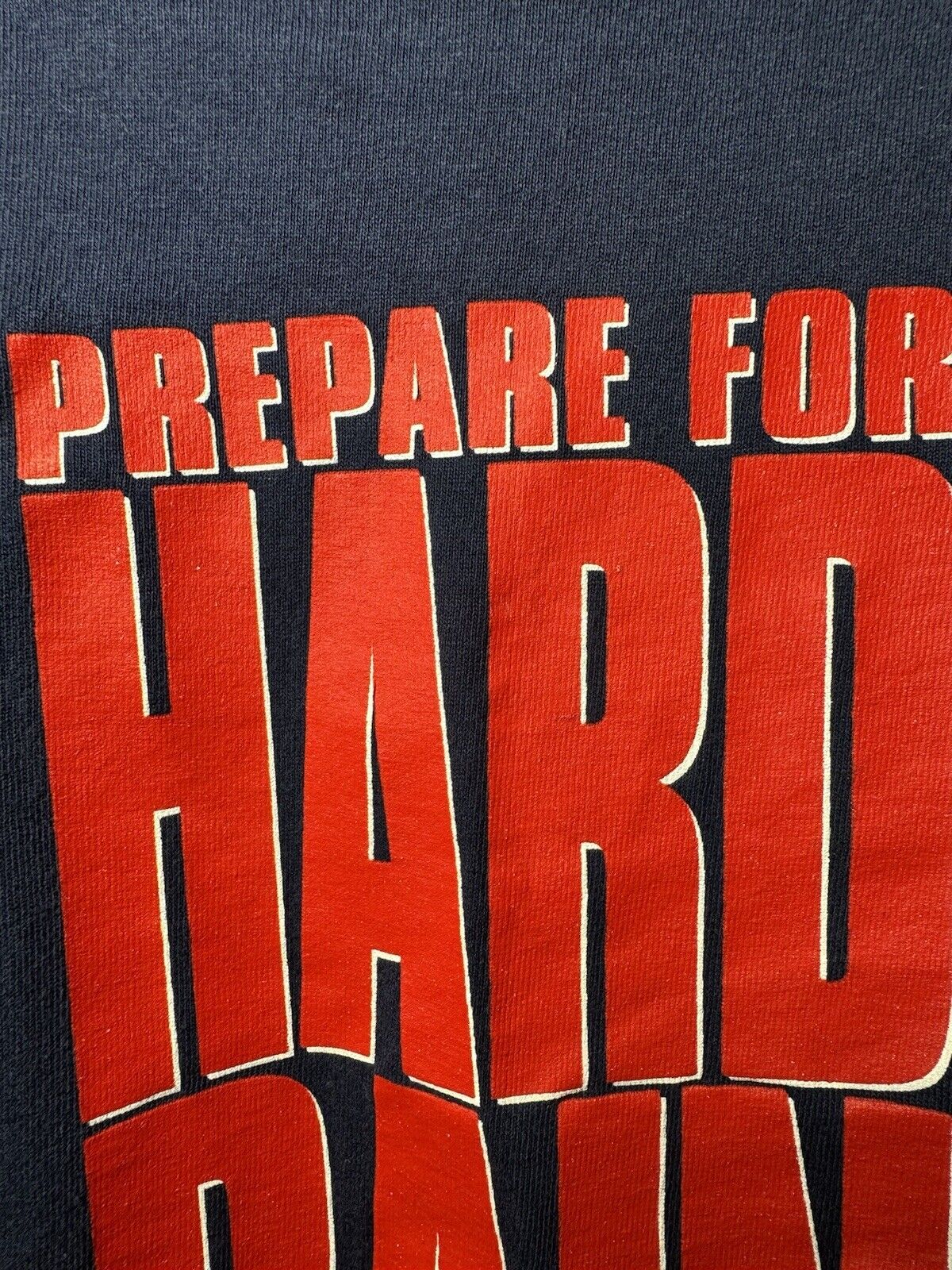 Vintage 1997 Hard Rain Movie Promo T-Shirt Paramount Blue Sz L All Sport