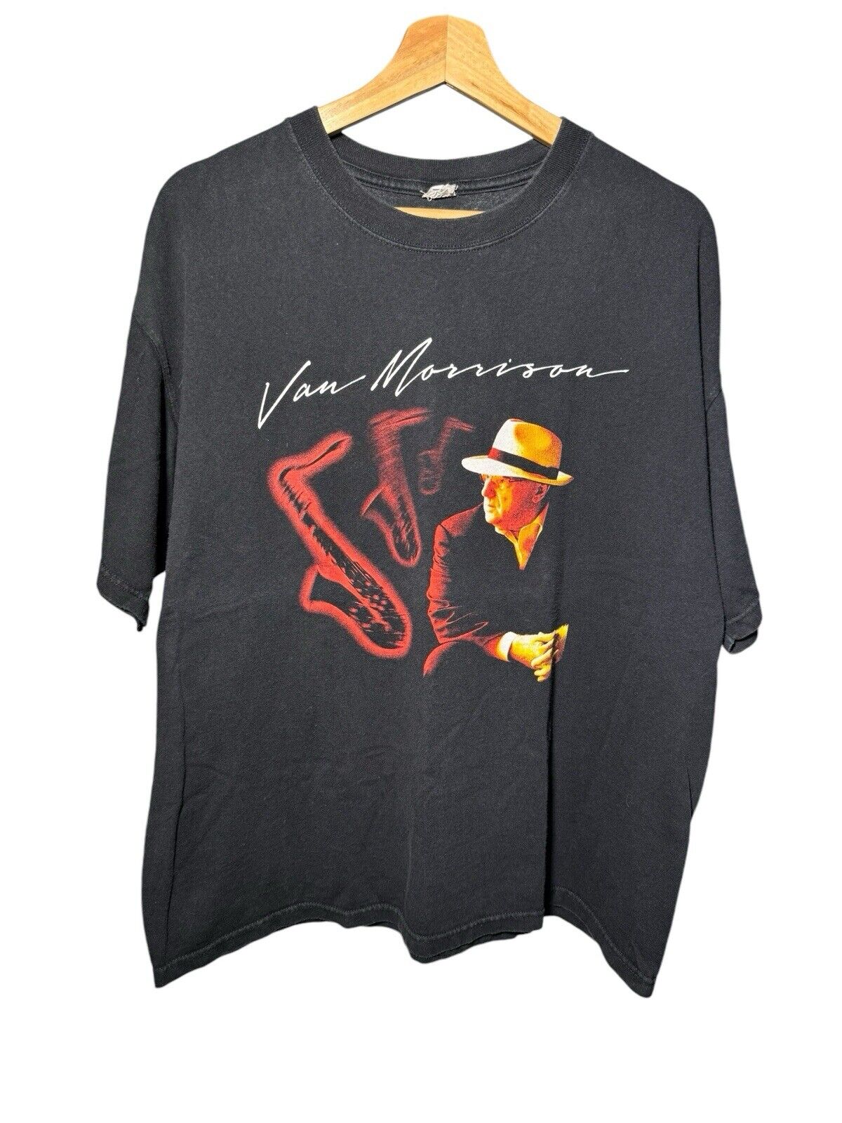 Van Morrison Live North America 2007 Tee Black T-Shirt Double Sided Size XL