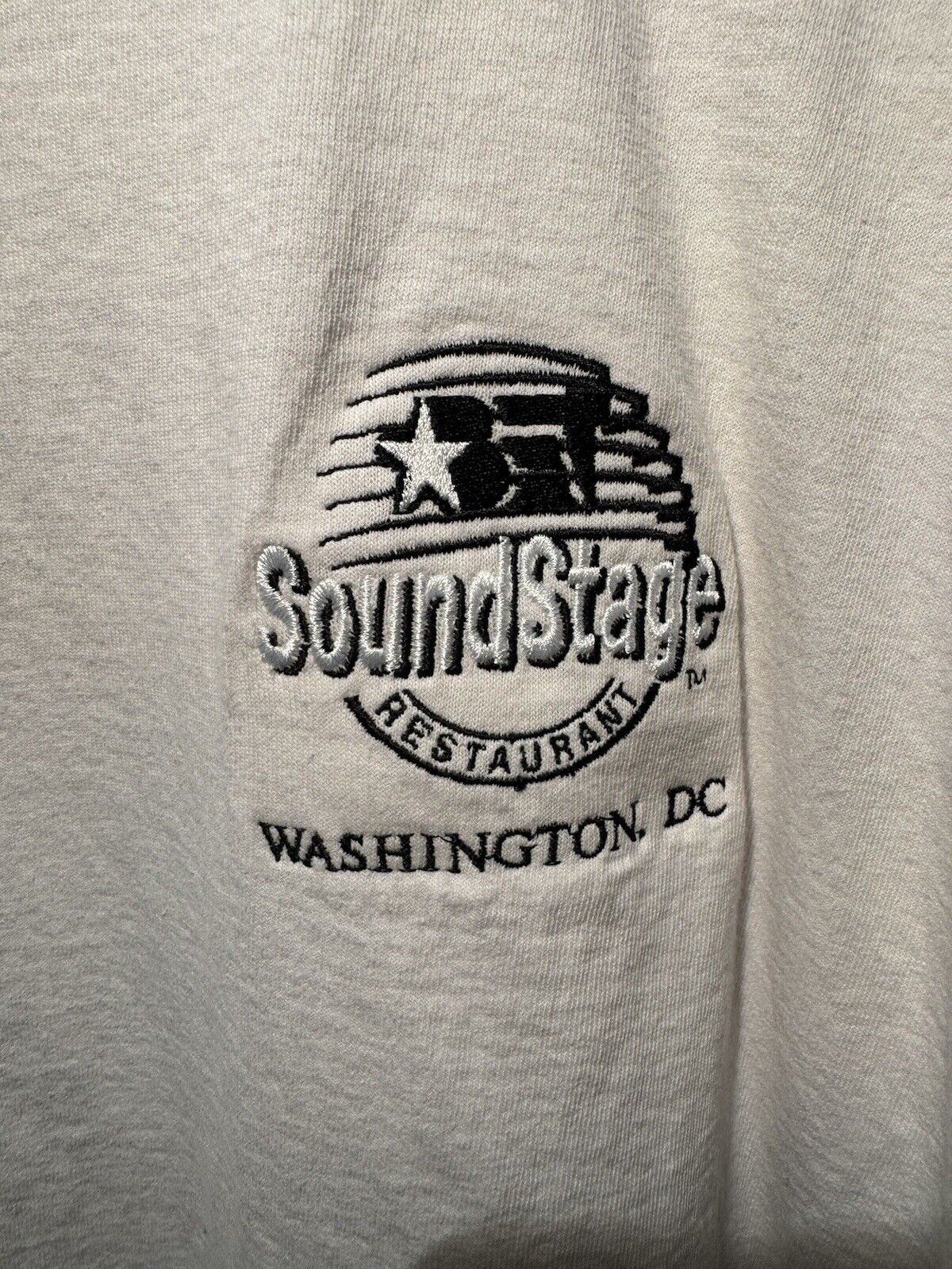 Vintage 90s SoundStage T-Shirt Sz XL White Delta Washington DC Embroidered 