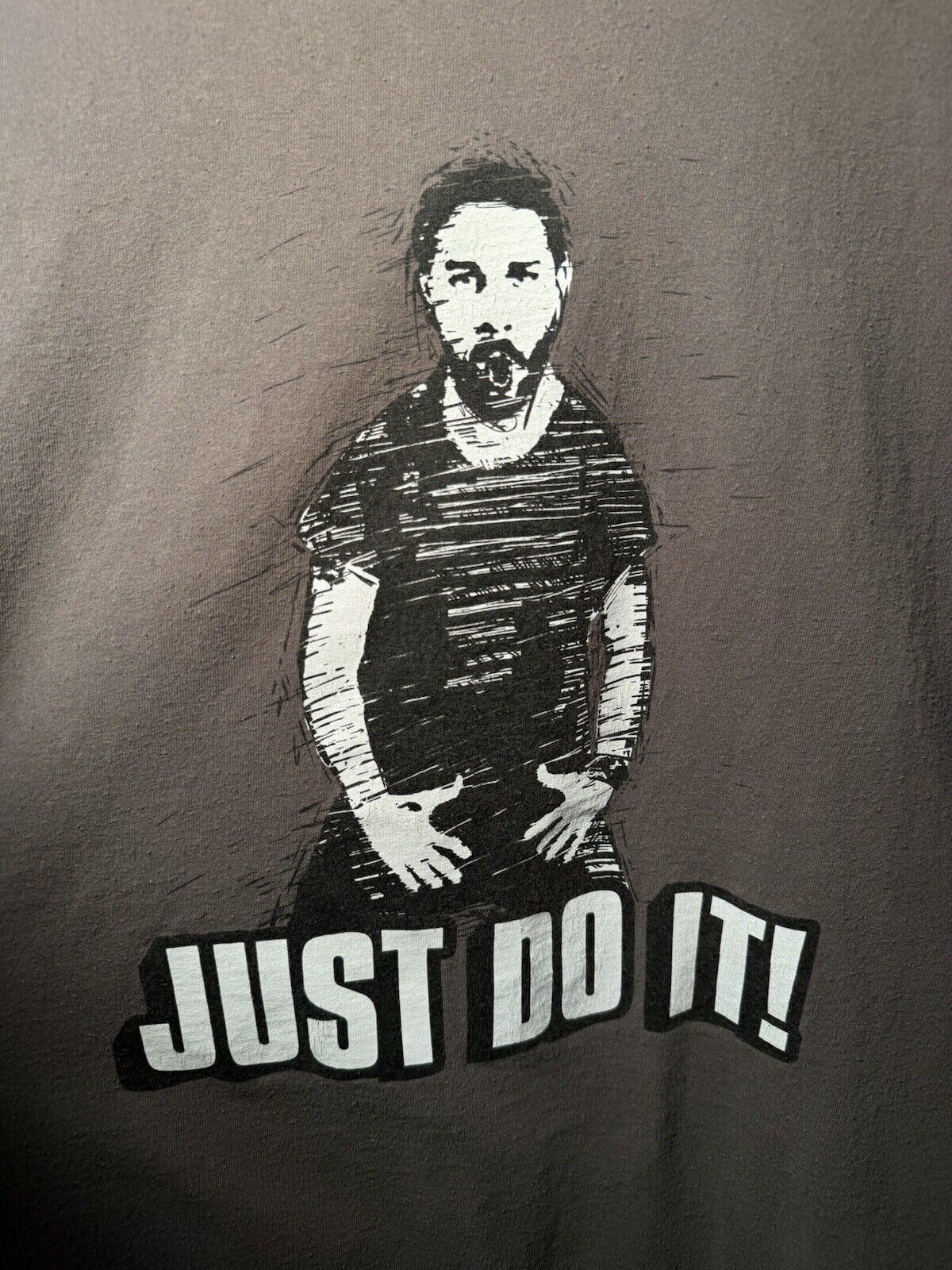 Vintage Shia Labeouf Just Do It! Motivating Viral Meme Video Funny T-Shirt XXL