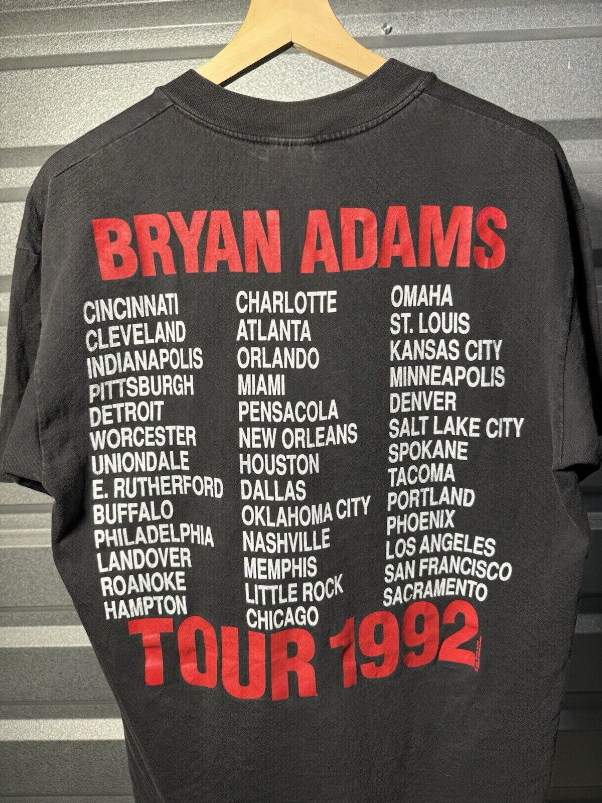 Vintage 90s Bryan Adams Waking Up The World 1992 Tour T Shirt Sz Large Original