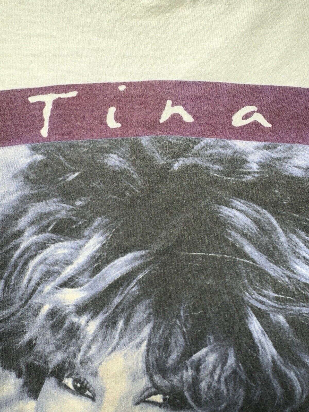 Vintage Tina Turner What's Love Tour 1993 Tee Sz XL  White T-Shirt Dbl Sided 