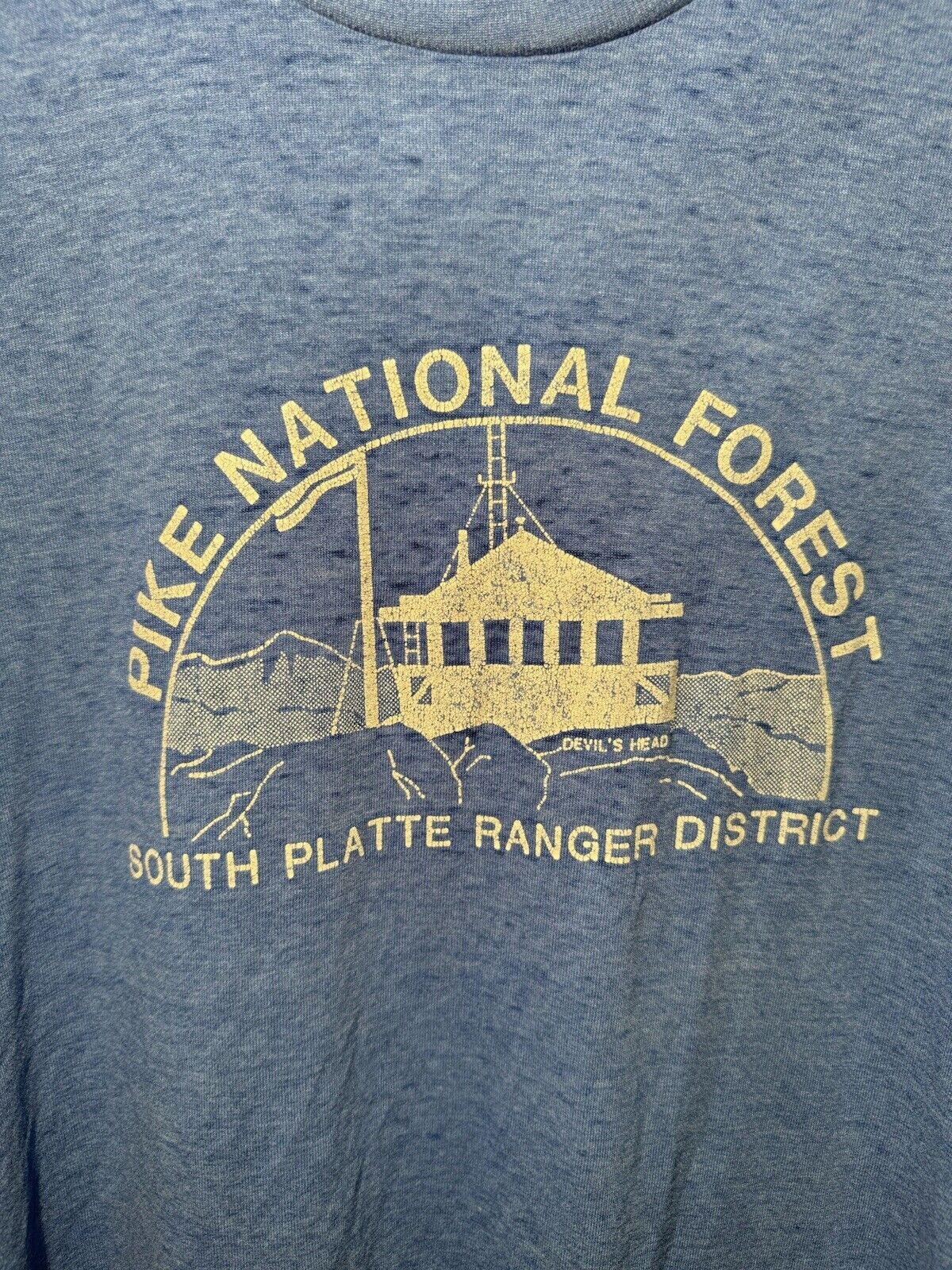 Vintage Pike National Forest South Platte Ranger District Devil's Head Tee Sz L