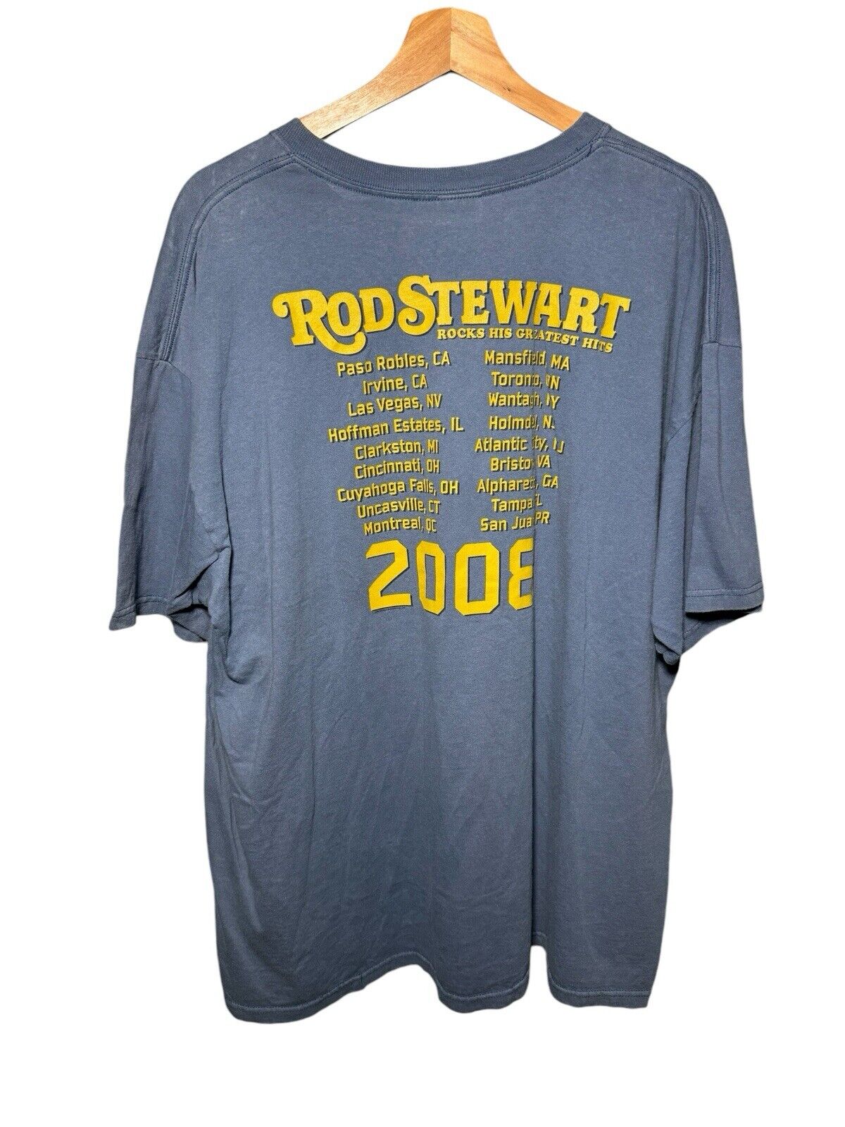 Vintage Rod Stewart Rocks His Greatest Hits 2008 Tour T-Shirt Adult XL Rock Y2K 