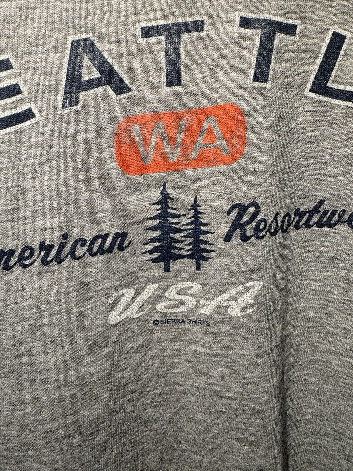 Vintage Seattle Washington USA Gray Ringer T-Shirt Sz XXL Delta Tag  