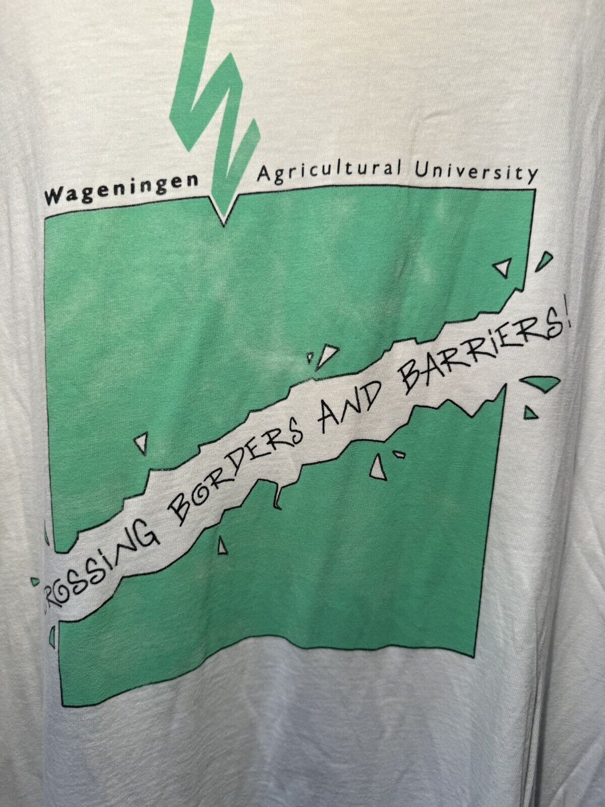 Vintage Wageningrn Agricultural University T-Shirt White Sz XL Single Stitch 