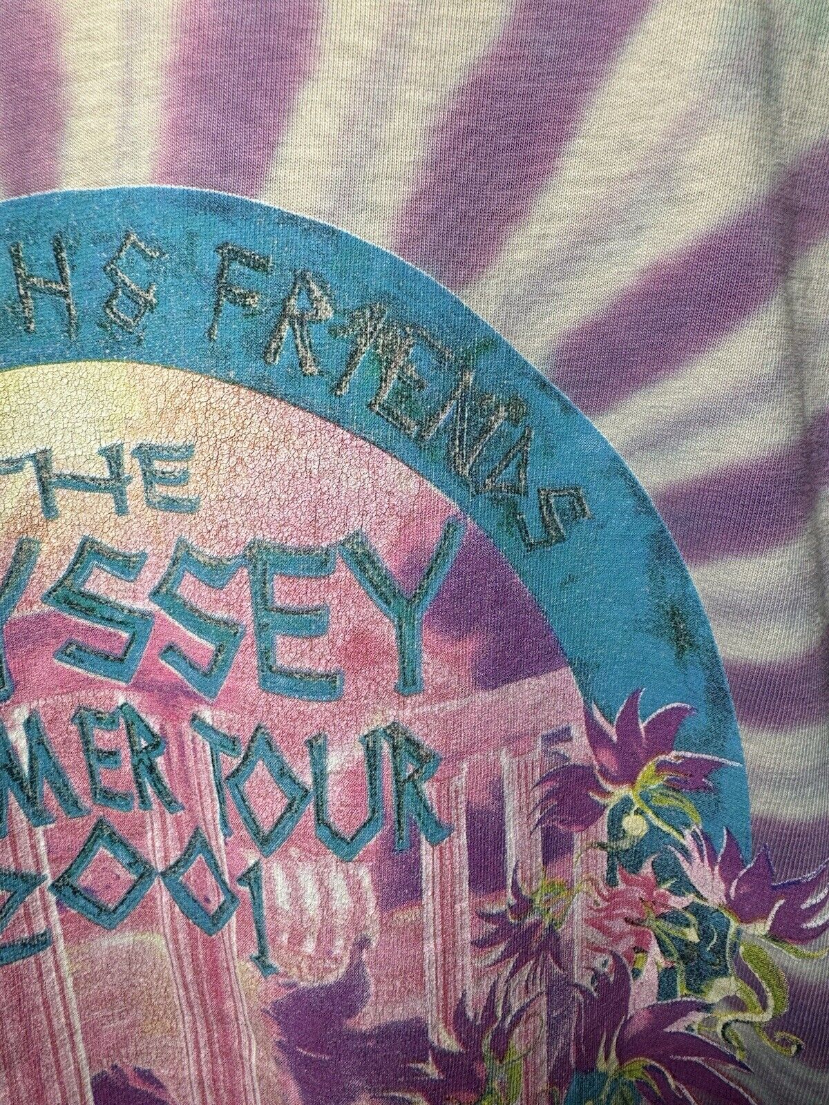 Vintage 2001 Grateful Dead The Oddysey Summer Tour T-Shirt Concert Band Sz L