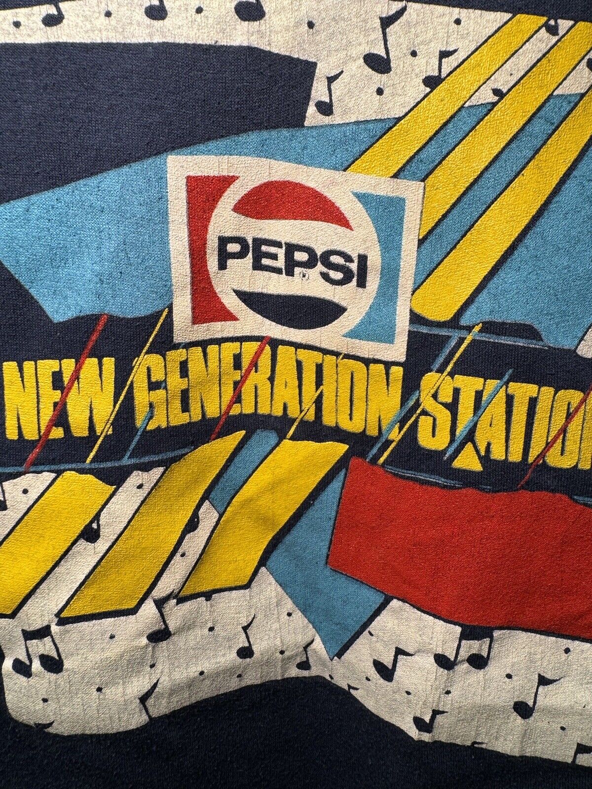 Vintage Pepsi New Generation System T-Shirt Sz  L Blue Double Sided Soccer Camp 