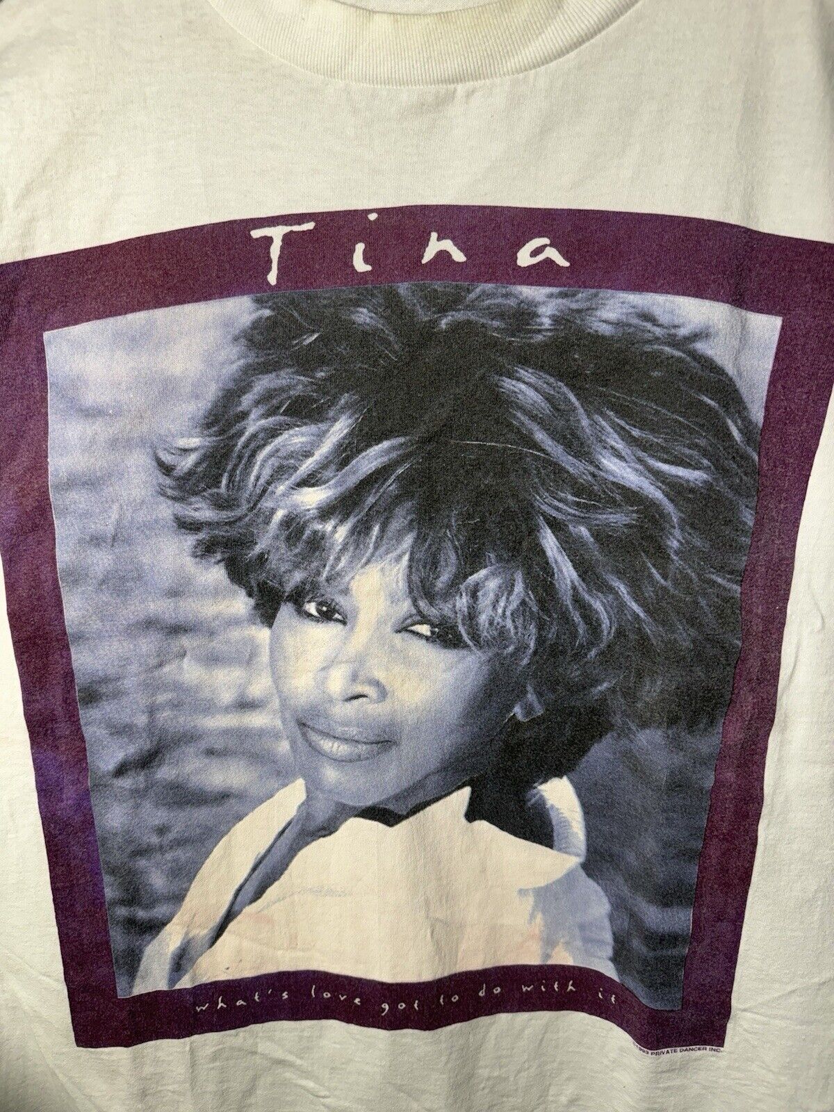 Vintage Tina Turner What's Love Tour 1993 Tee Sz XL  White T-Shirt Dbl Sided 