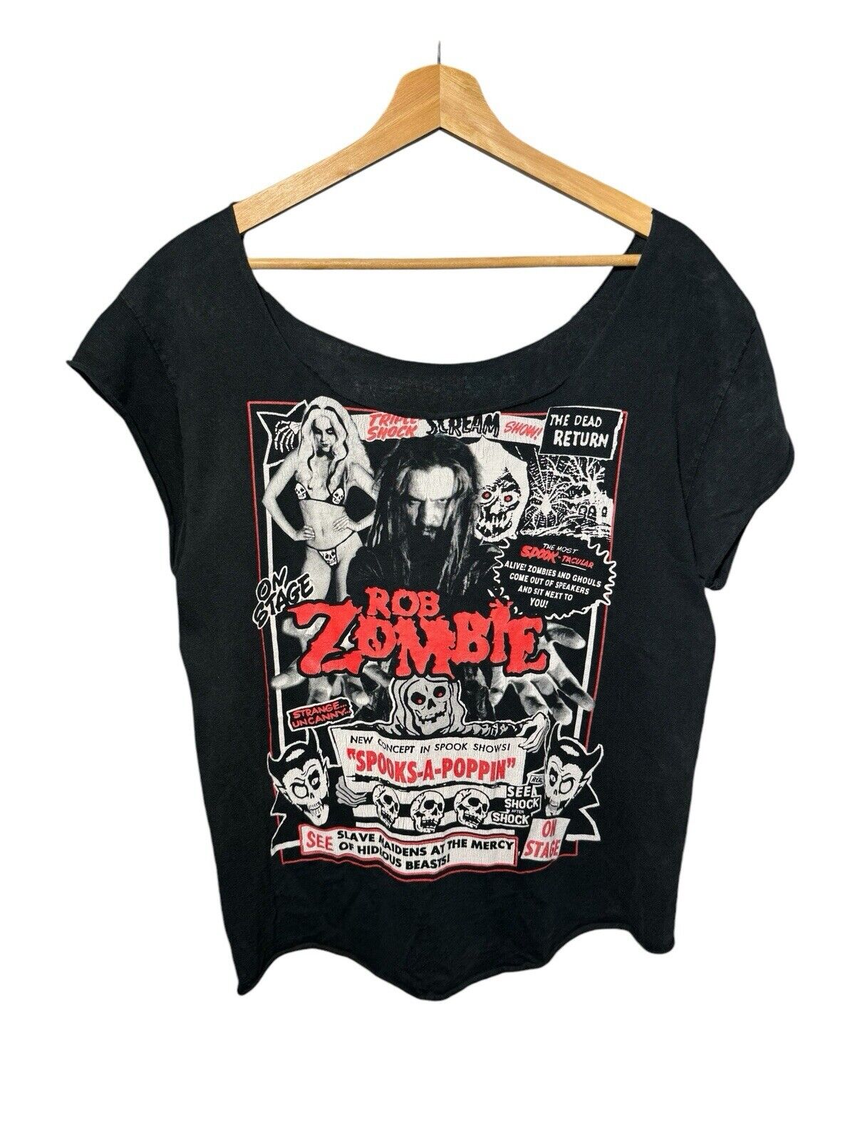 Vintage Rob Zombie Tour T-Shirt Size M Rock Spooks-A-Popping Great Zombie Show