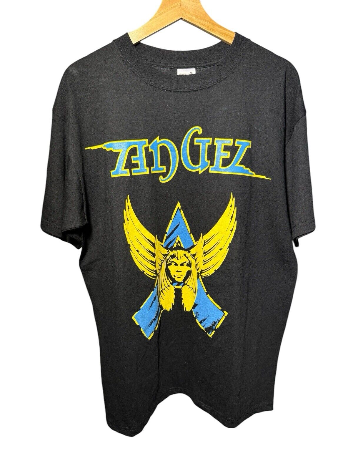 Vintage ANGEL Band T-Shirt Rock Heavy Metal 70s/80s Anvil Dbl Sided Sz L 