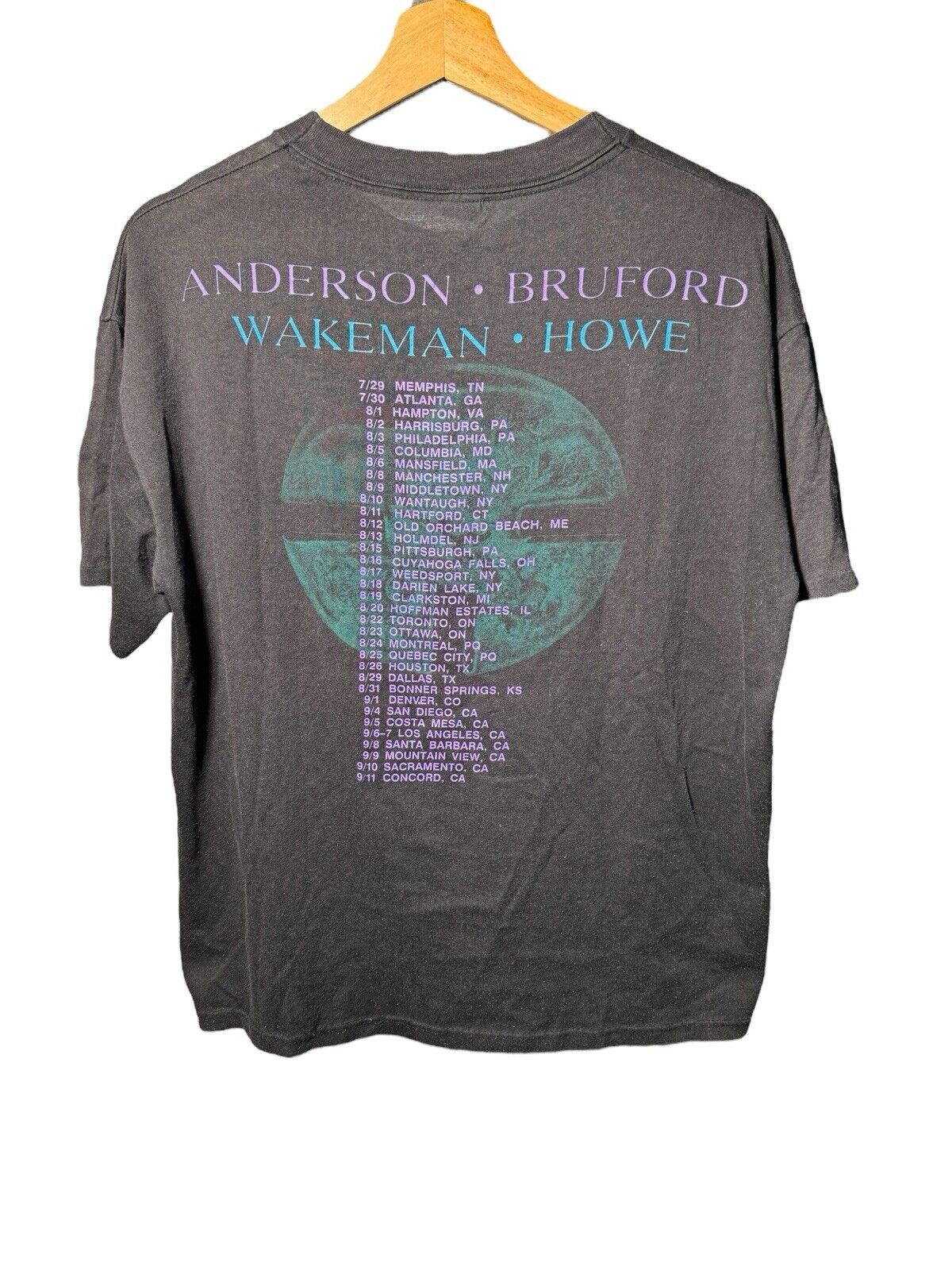 Vintage Anderson Bruford Wakeman and Howe Tour 1989 Original T-Shirt L 