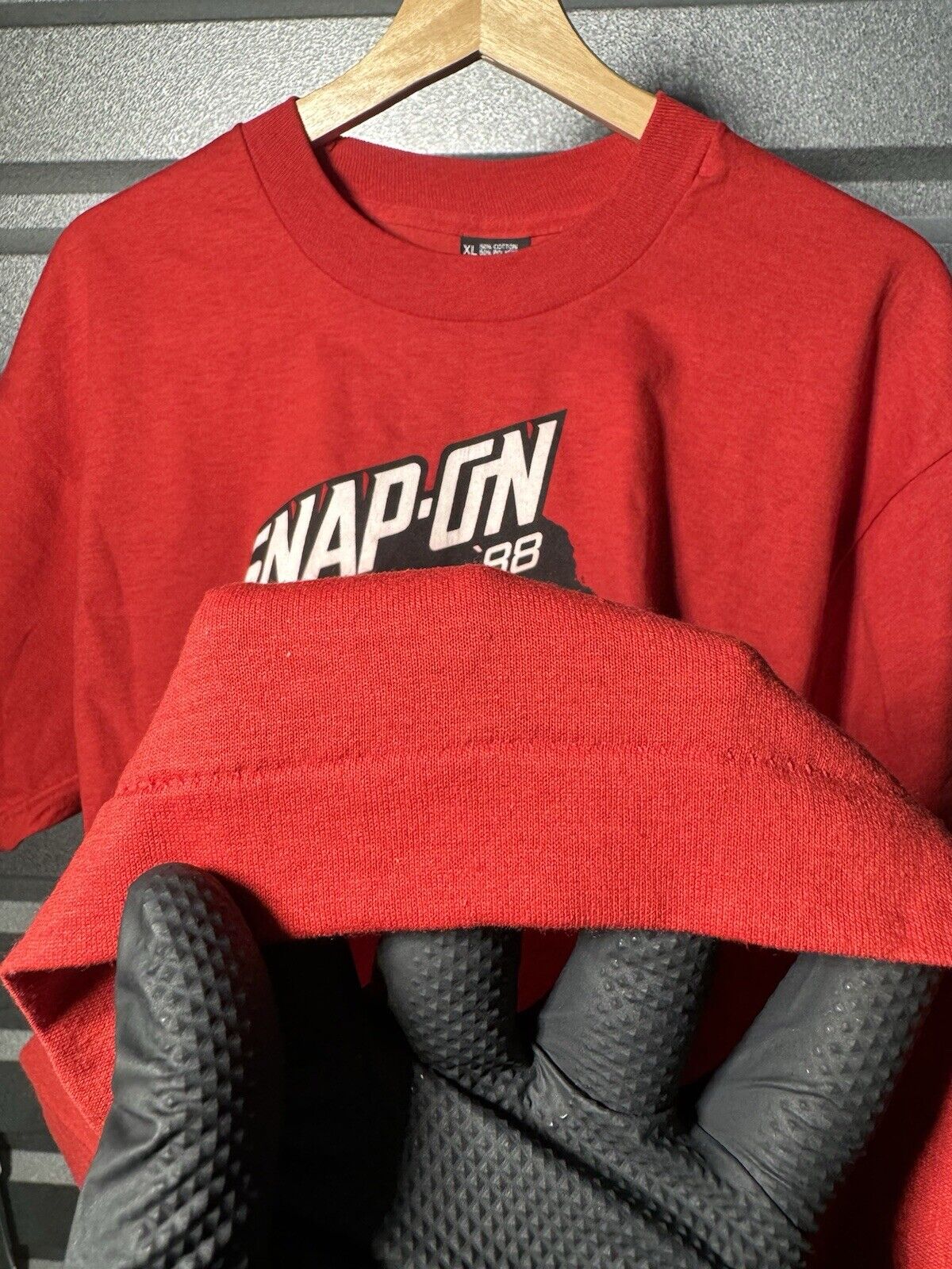 Vintage Snap On Tools Racing T-Shirt Single Stitch Red 1988 Size XL Rare 