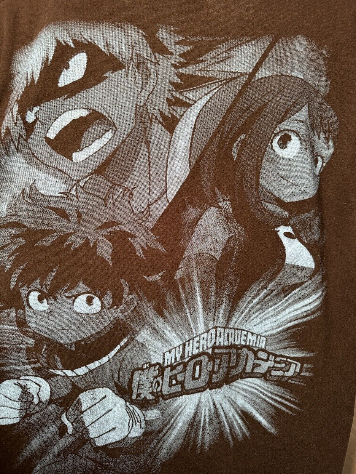 Vintage MY HERO ACADEMIA MENS M T-Shirt / Double Sided Graphic Black RARE 