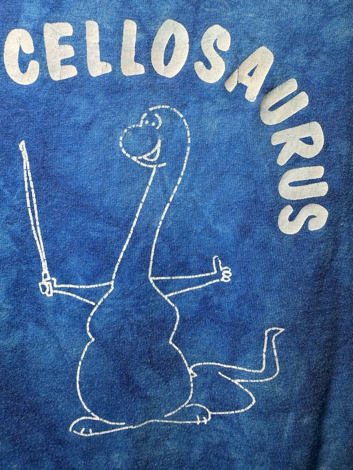 Vintage Cellosaurus T-Shirt Blue Sz L Funny Music Tee Made In USA 