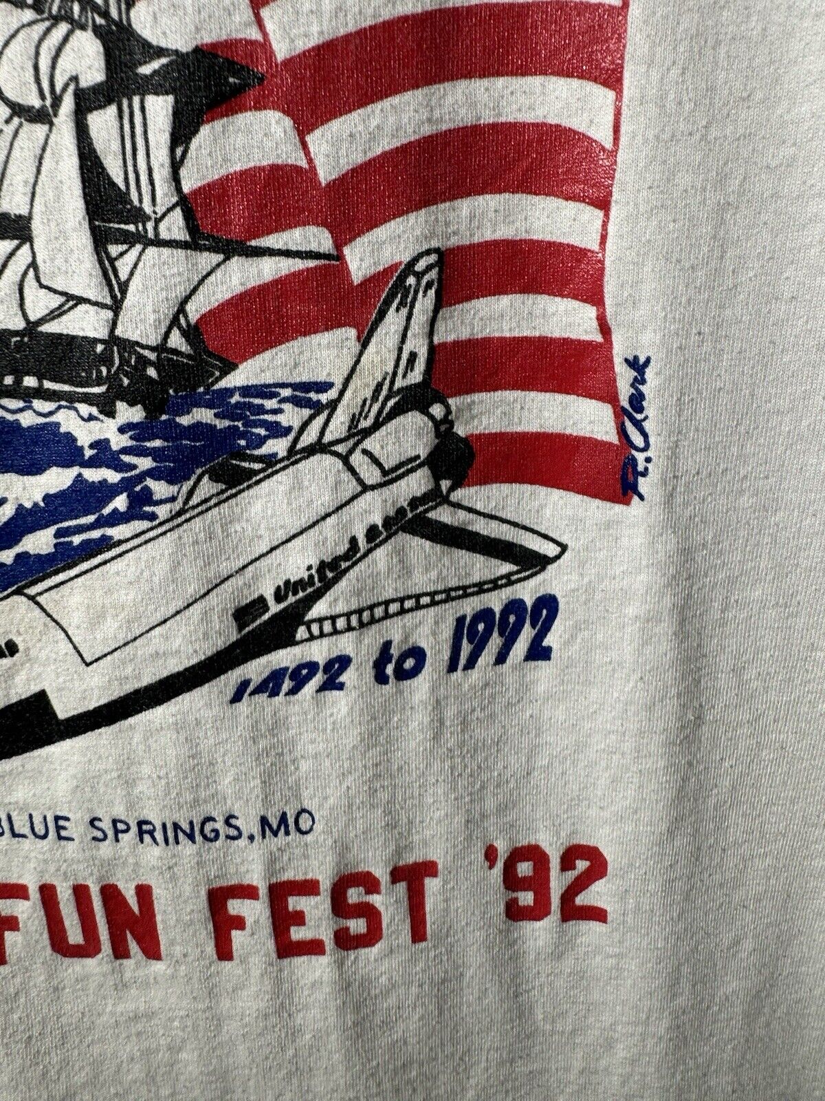 Vintage 1992 Celebration of Discovery Fall Fun Fest T-Shirt White Sz XL 