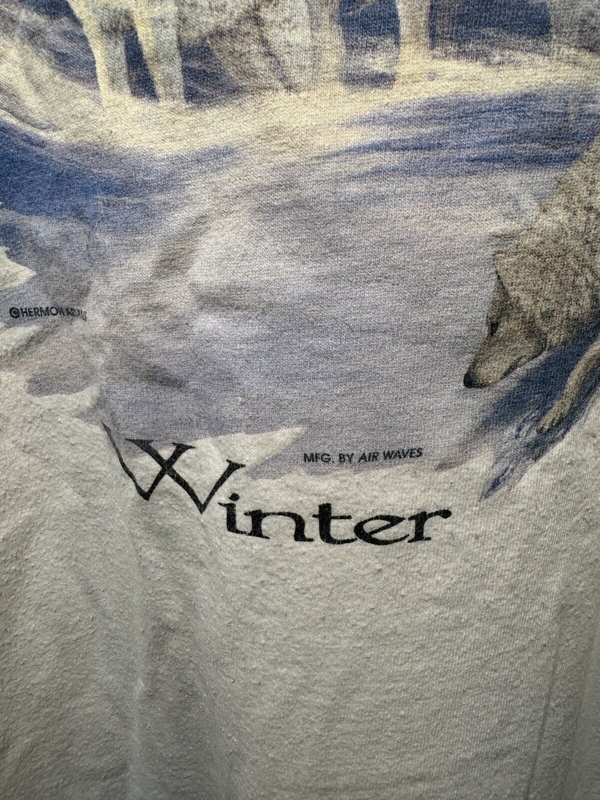 Vintage 1993 Hermon Adams Winter Print Limited Edition T-Shirt Sz XL 