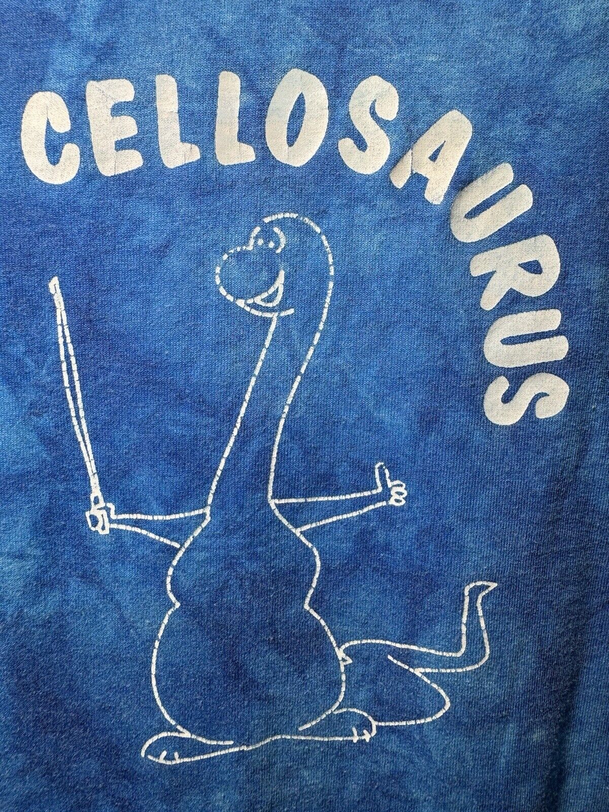 Vintage Cellosaurus T-Shirt Blue Sz L Funny Music Tee Made In USA 