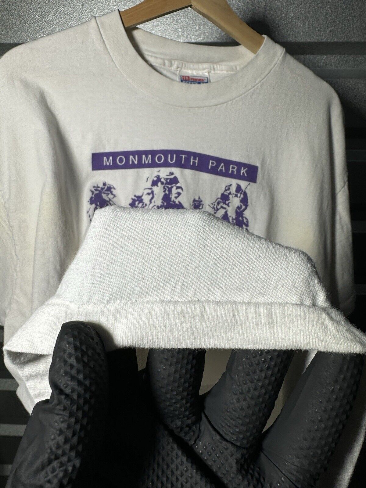 Vintage 1995 Monmouth Park Derby Horse Racing T-Shirt Sz XL White 