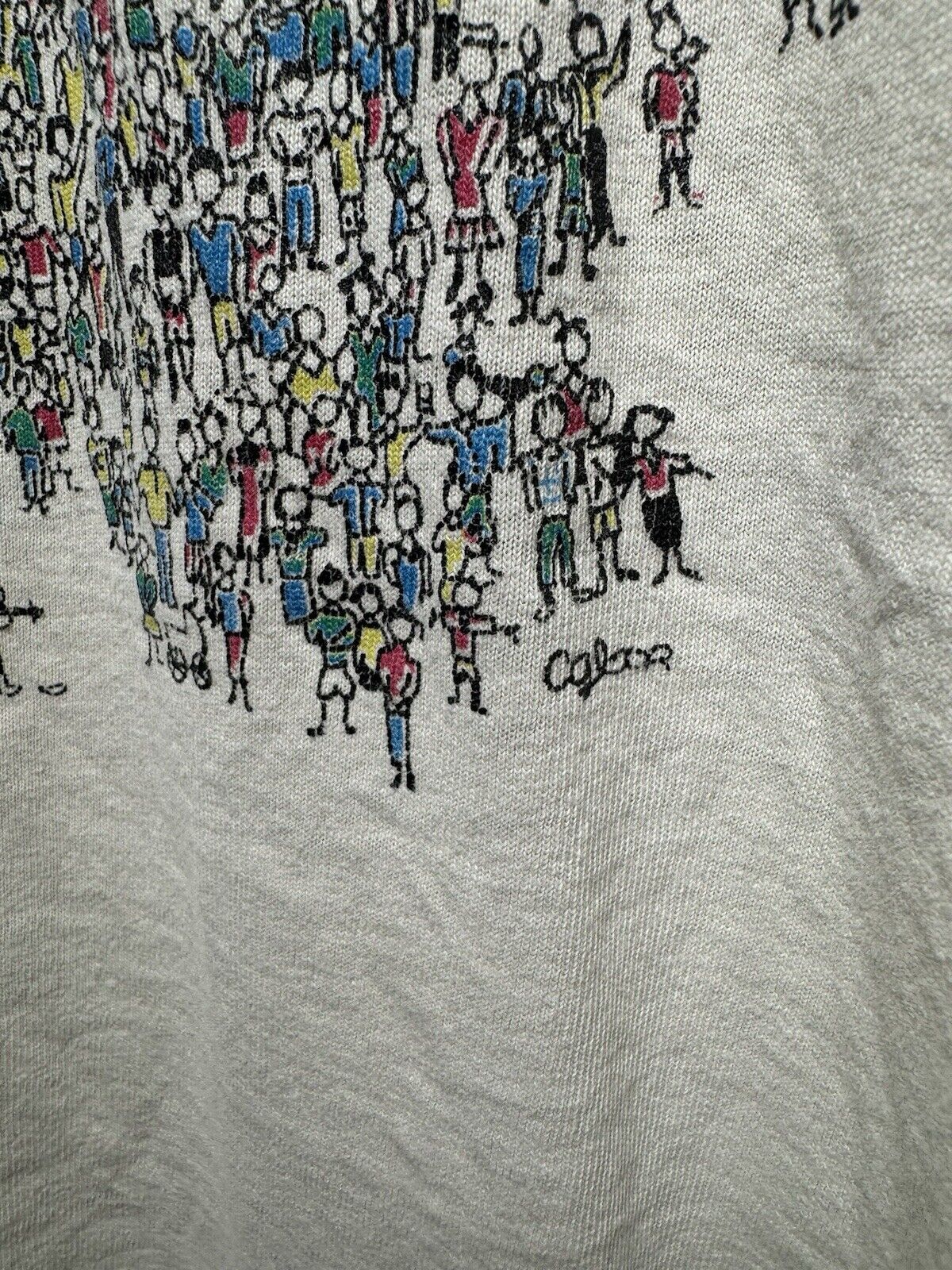 Vintage Toronto T-Shirt Sz M White Fruit Of The Loom Distressed Art Tee 