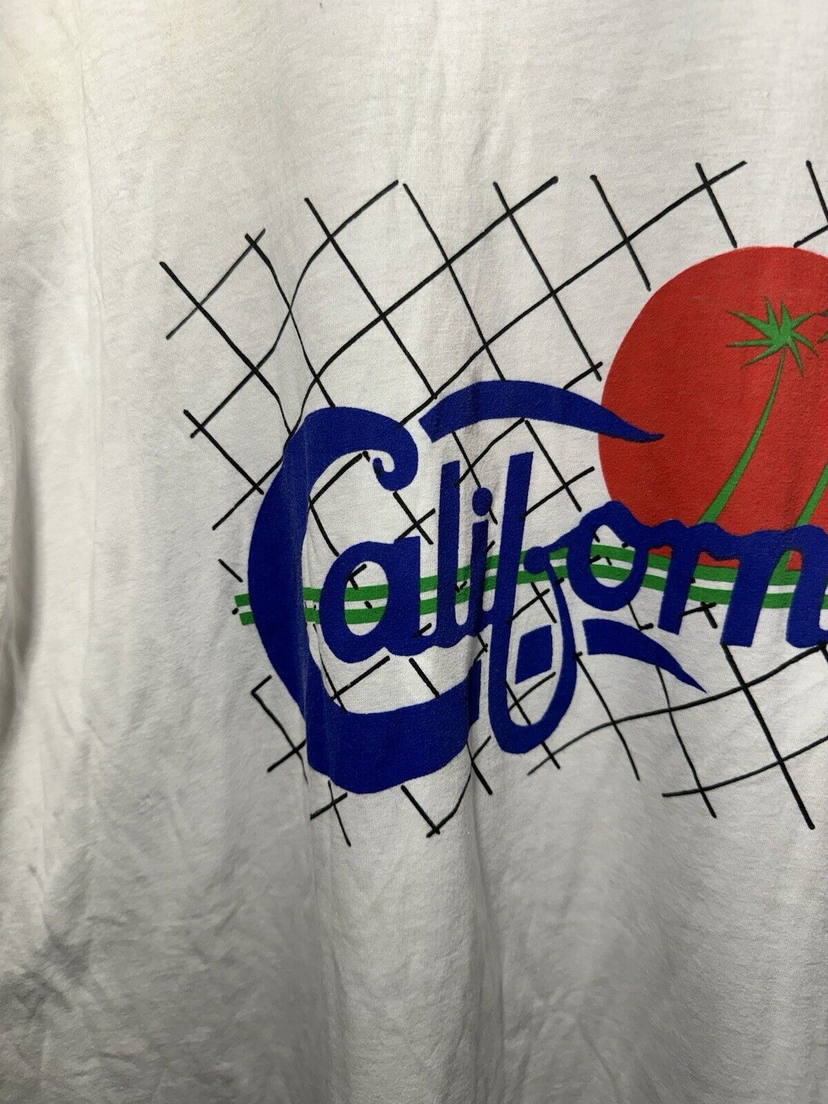 Vintage California T-Shirt XL Palm Tree Graphic BYC Single Stitch White 