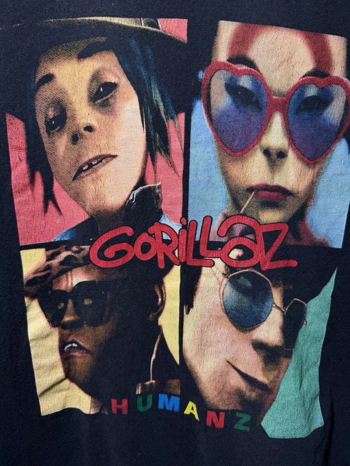 Rare Vintage The Gorillaz Band T-Shirt M 2000s Original Poster Art Tee Band 