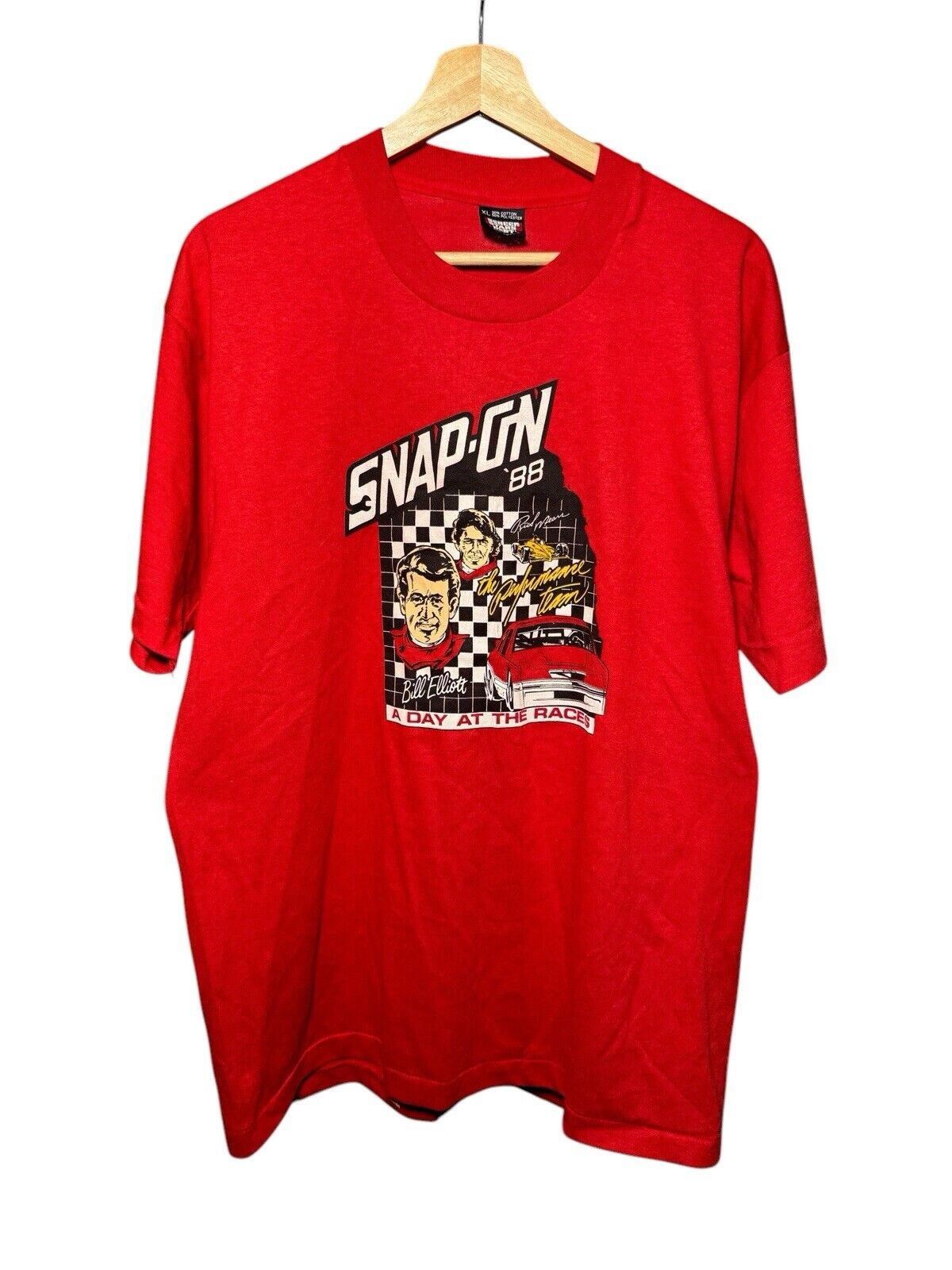 Vintage Snap On Tools Racing T-Shirt Single Stitch Red 1988 Size XL Rare 