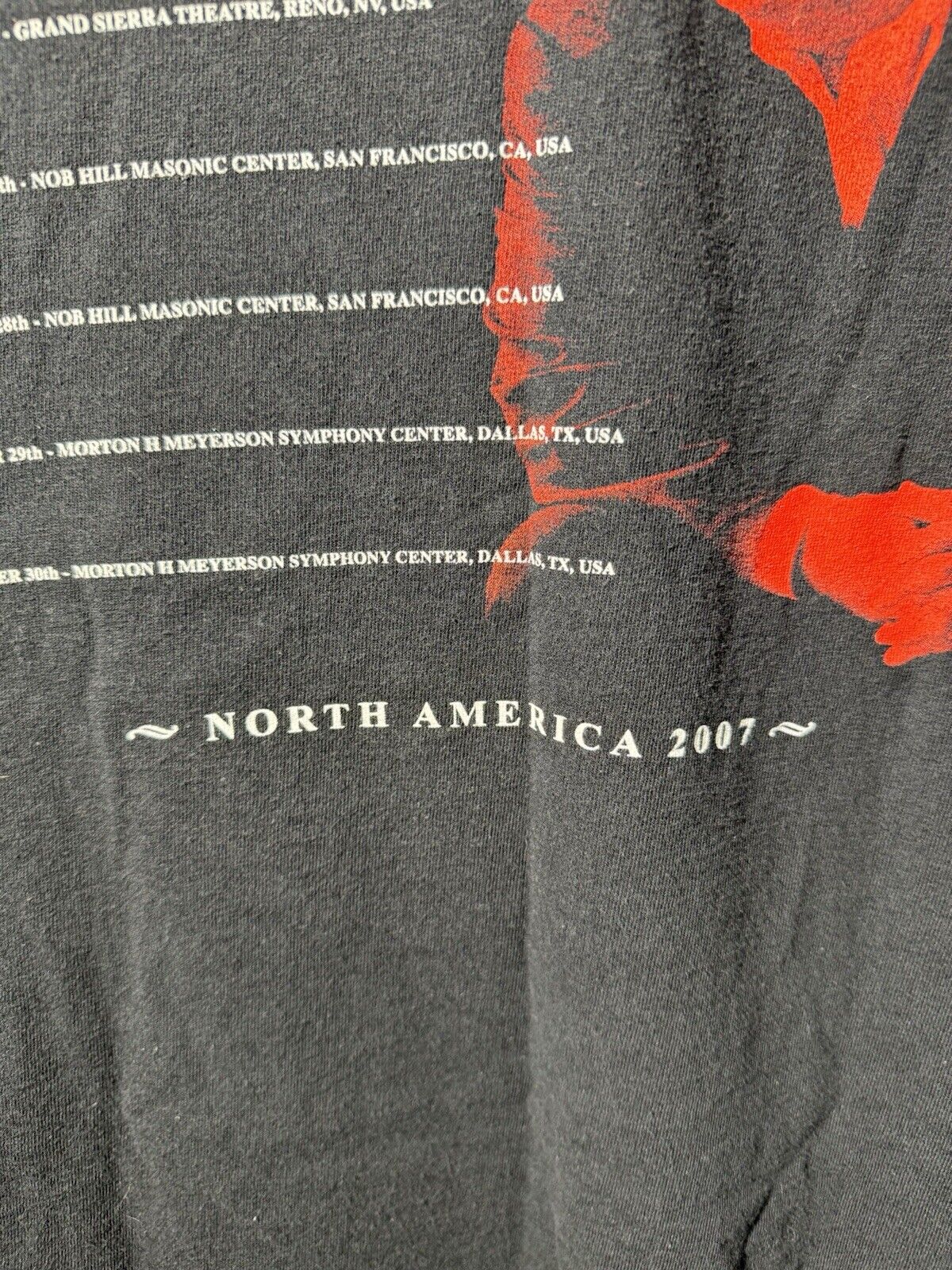 Van Morrison Live North America 2007 Tee Black T-Shirt Double Sided Size XL