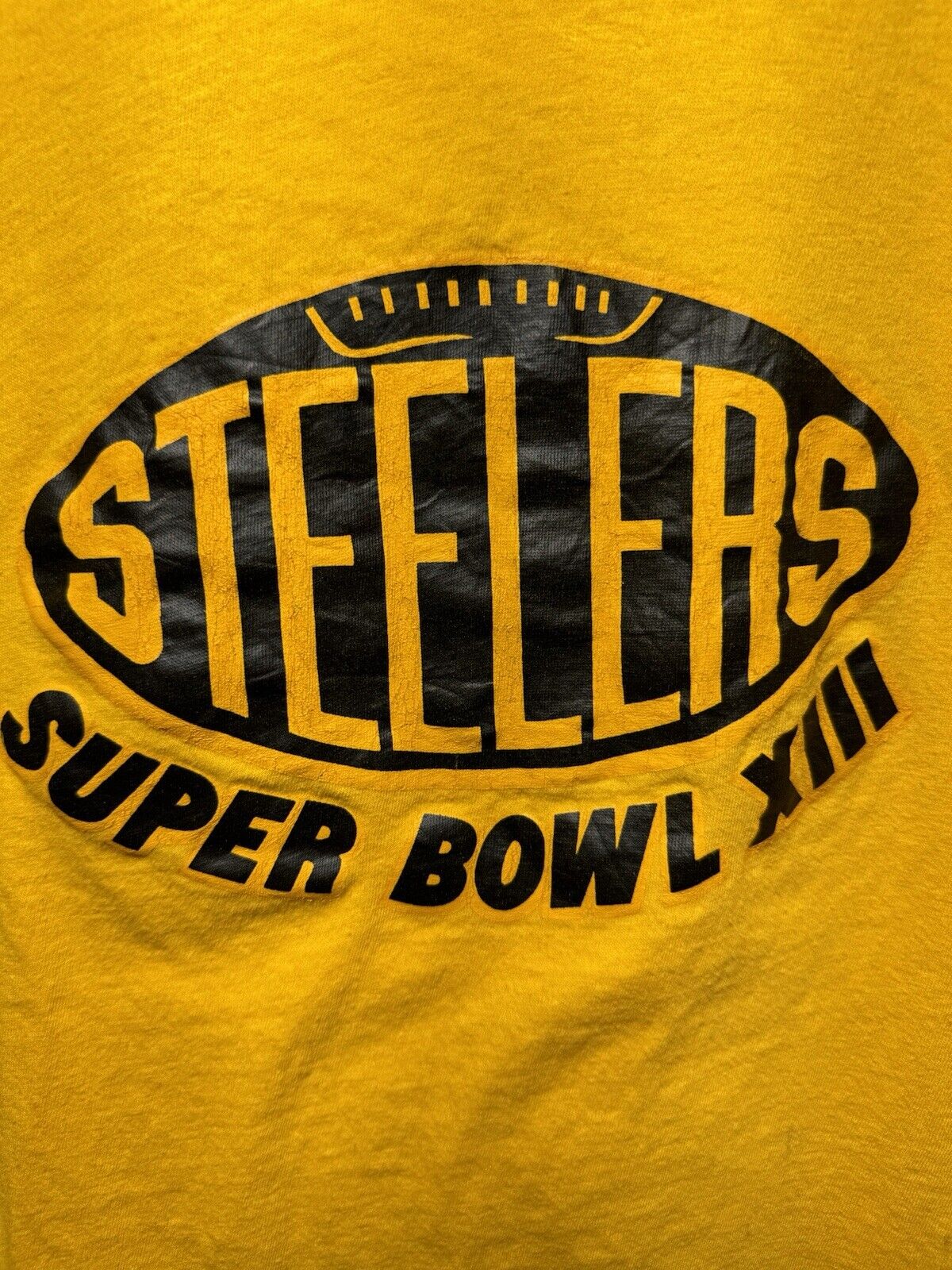 VTG Steelers Mens T Shirt S Super Bowl 13 1979 SS Made in USA Yellow 