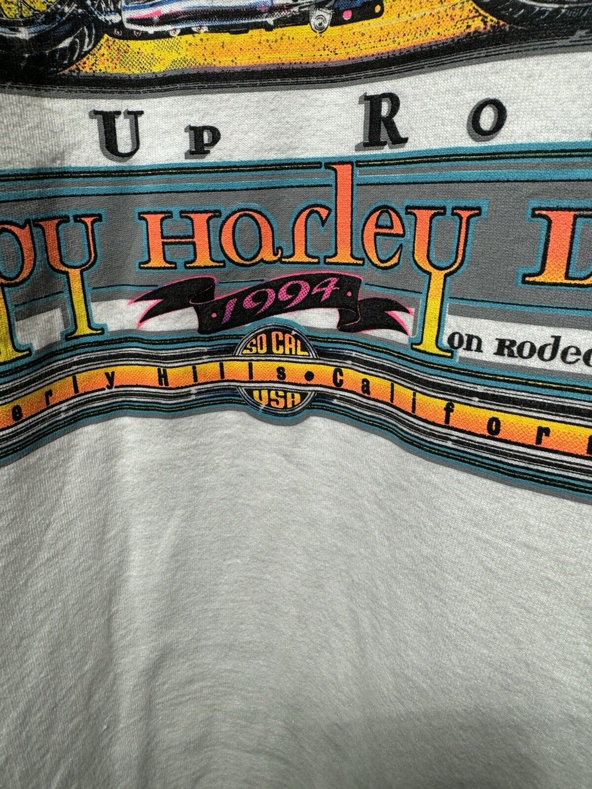 VTG 1994 HAPPY Harley Days Rodeo Dr T-shirt Christmas Santa Beverly Hills 3XL