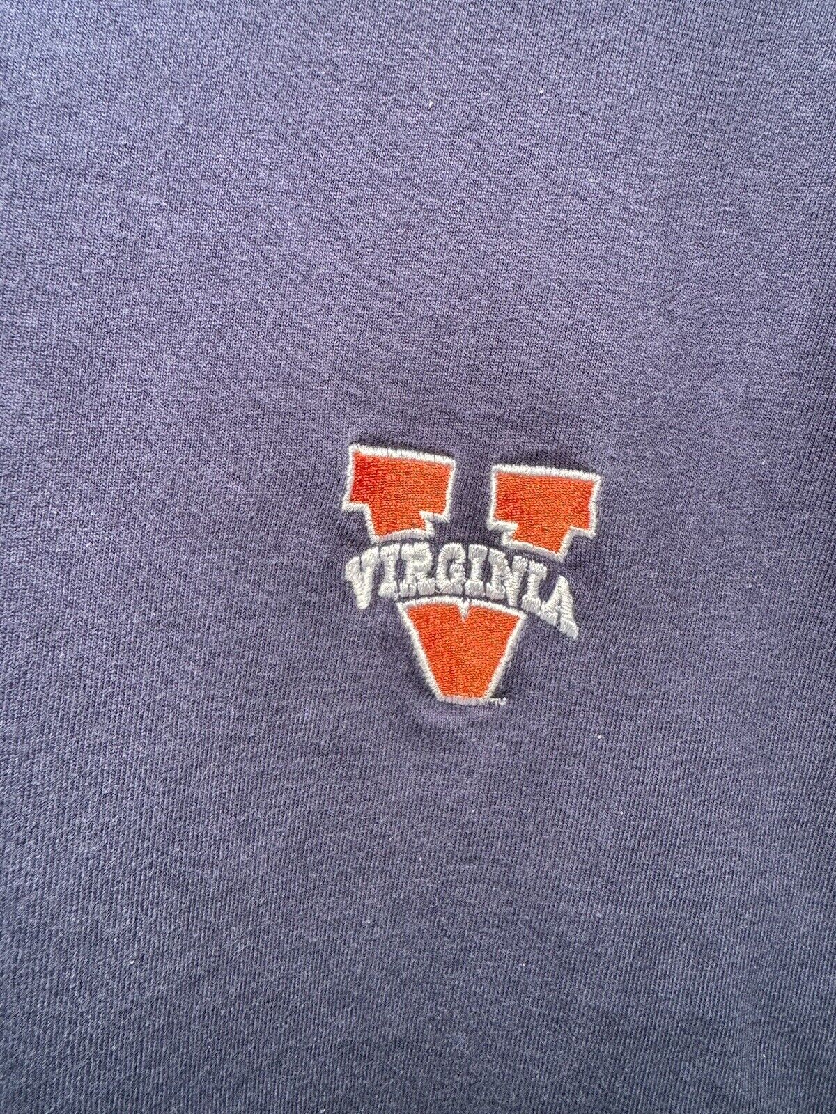 Vintage University Of Virginia Blue T-Shirt Sz L Embroidered Made in USA 