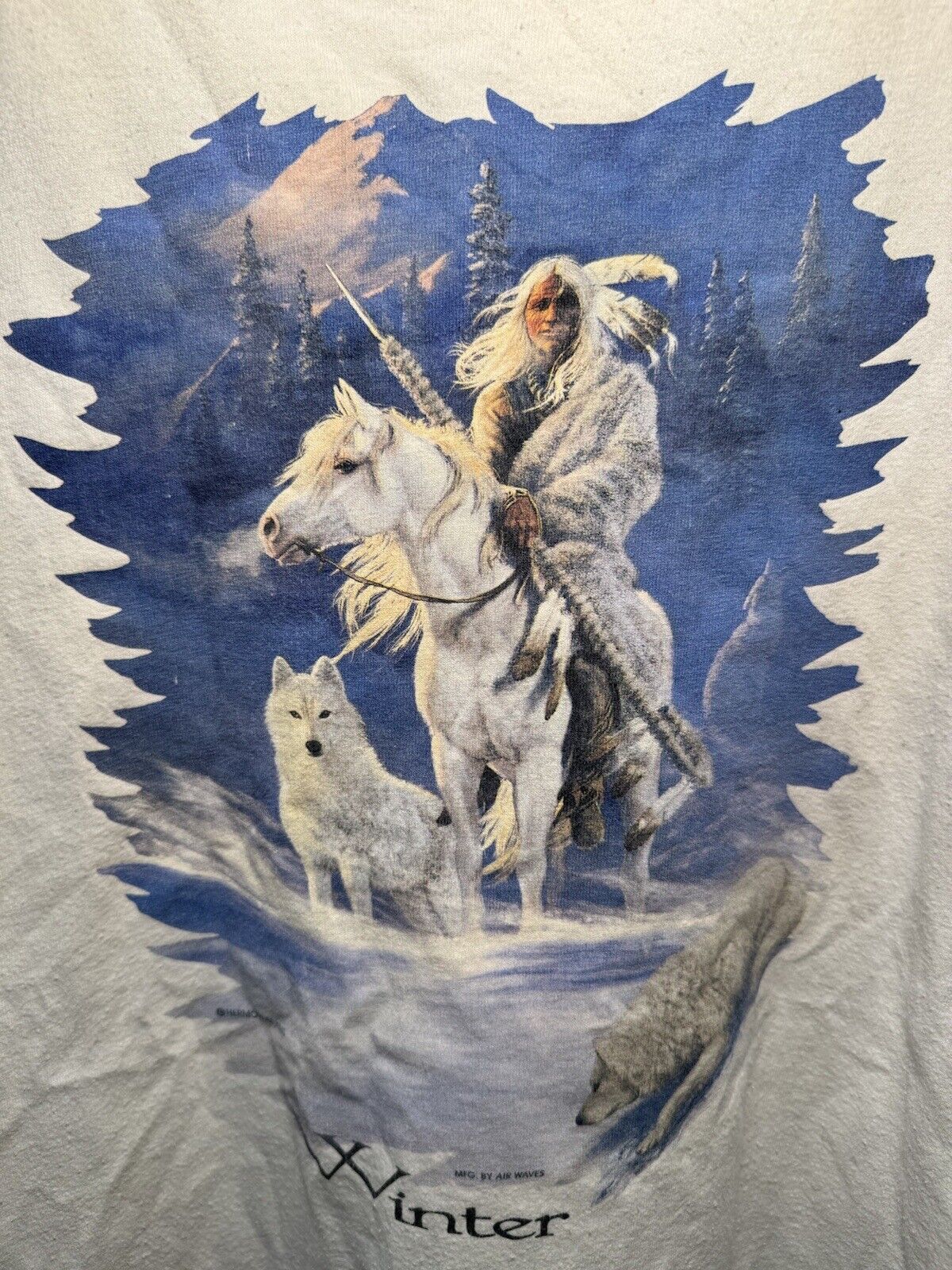 Vintage 1993 Hermon Adams Winter Print Limited Edition T-Shirt Sz XL 