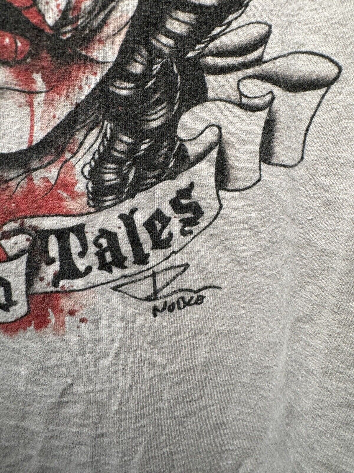 Vintage Dead Girls Tell No Tales T-Shirt Sz L Gray Horror Vulgar Graphic RARE 