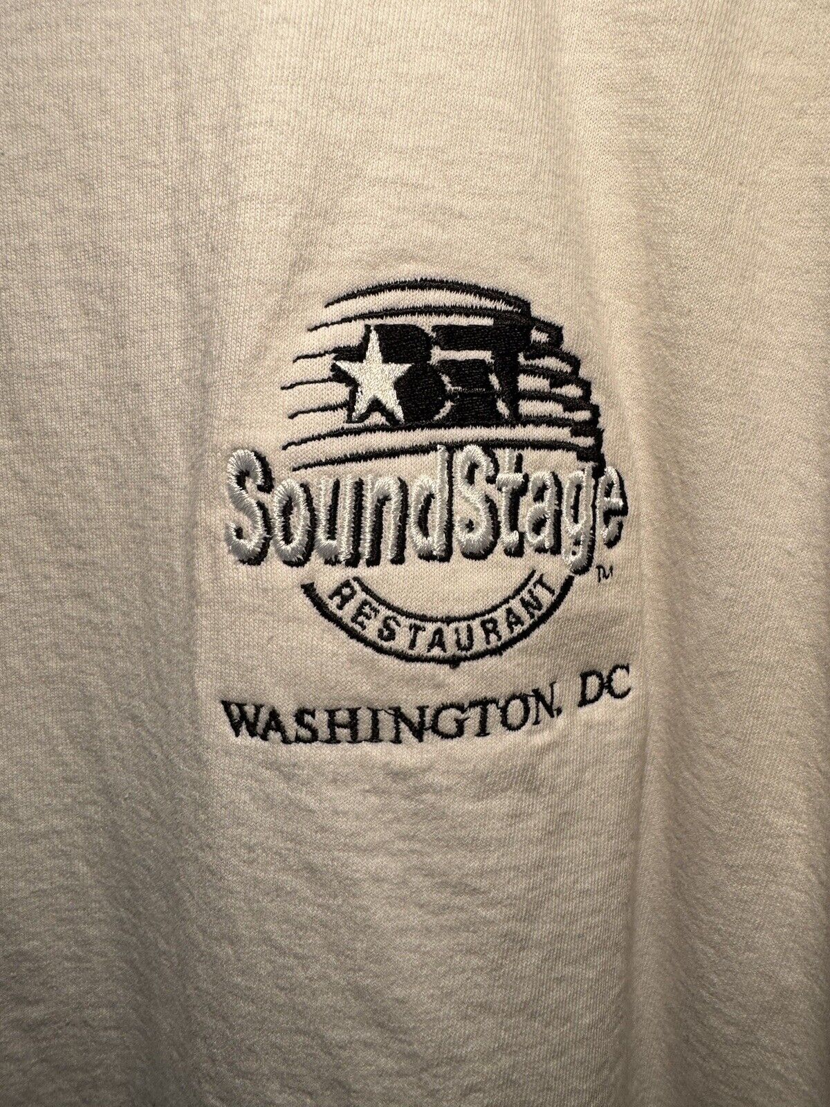 Vintage 90s SoundStage T-Shirt Sz XL White Delta Washington DC Embroidered 