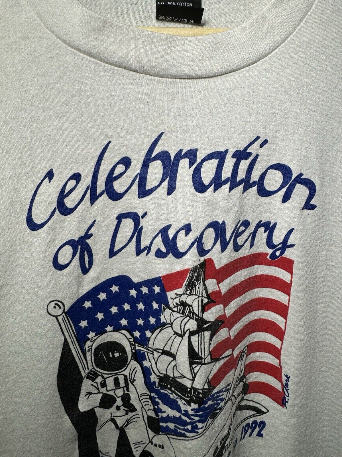 Vintage 1992 Celebration of Discovery Fall Fun Fest T-Shirt White Sz XL 