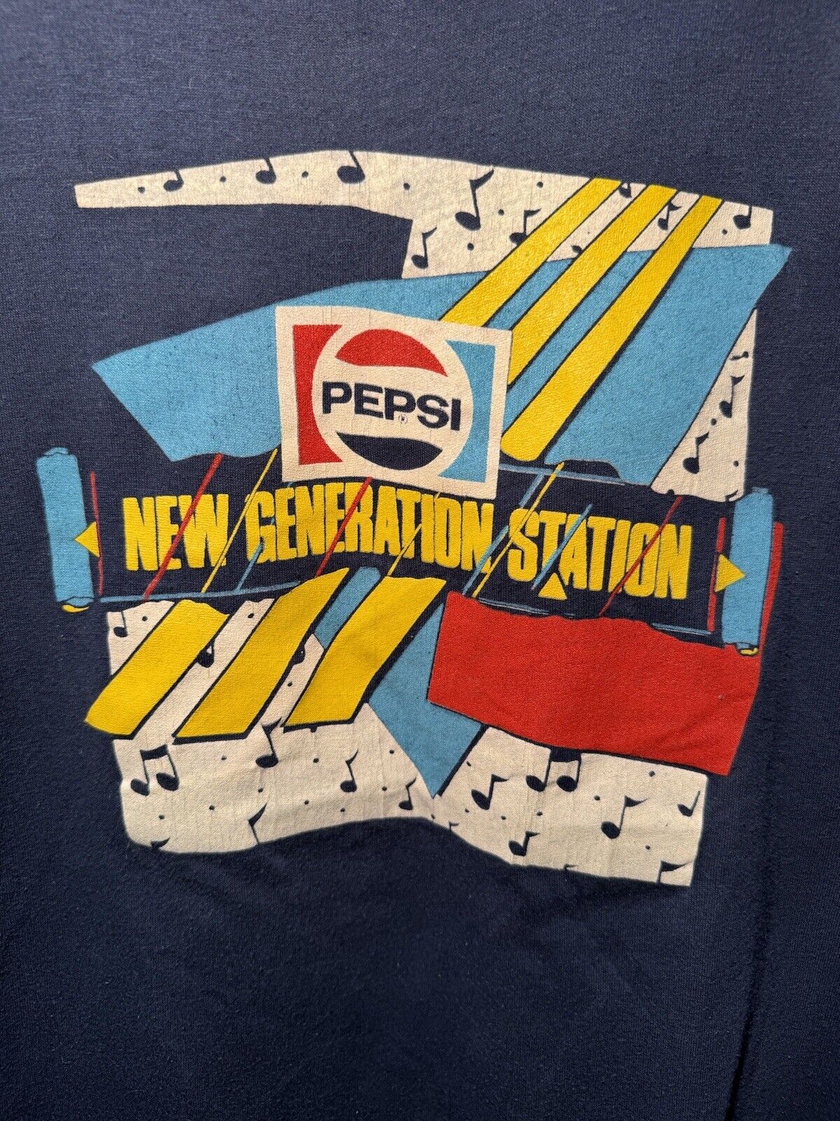 Vintage Pepsi New Generation System T-Shirt Sz  L Blue Double Sided Soccer Camp 