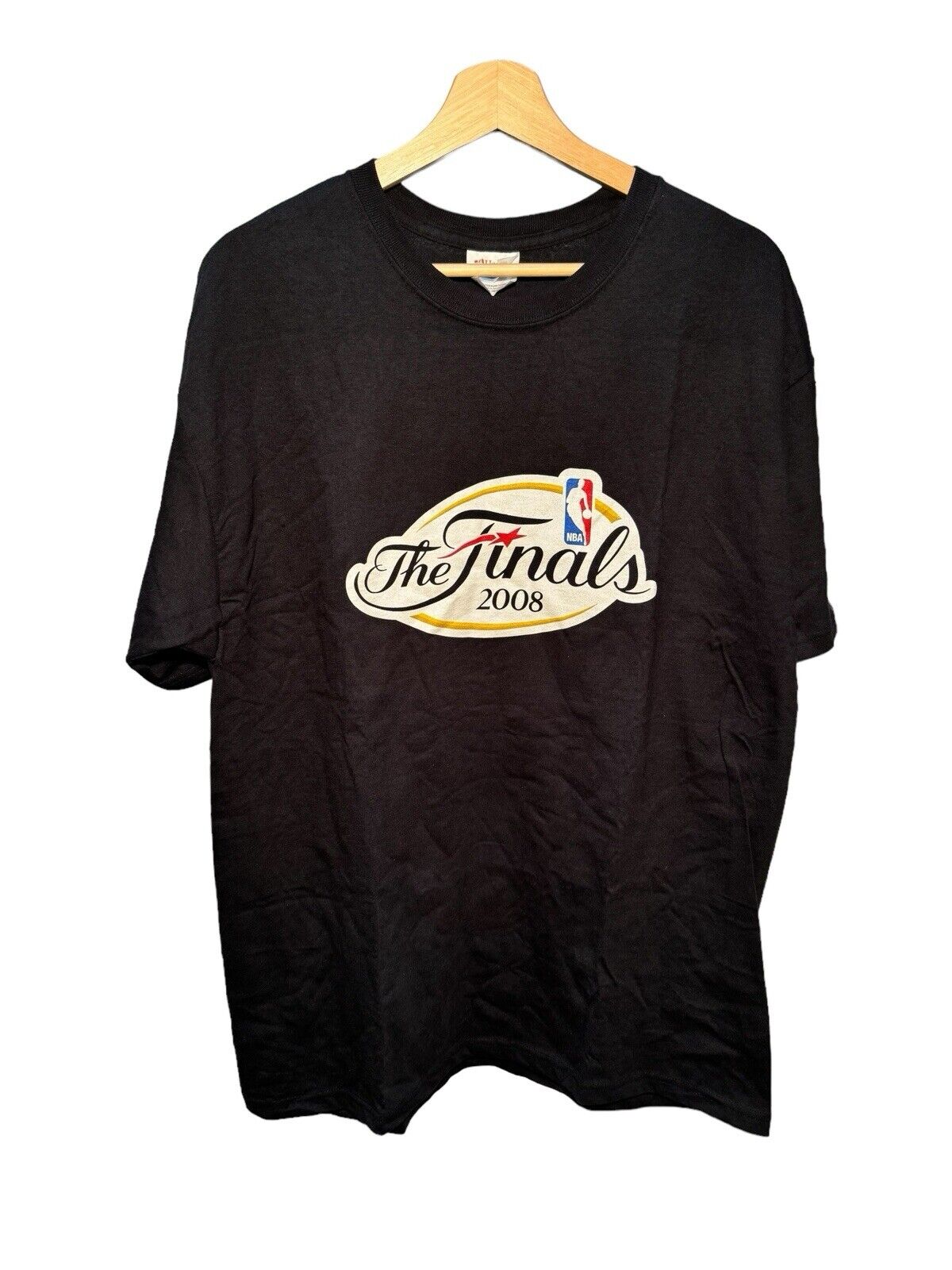 Vintage 2008 NBA Finals T-Shirt Sz L Black Hanes Double Sided RARE