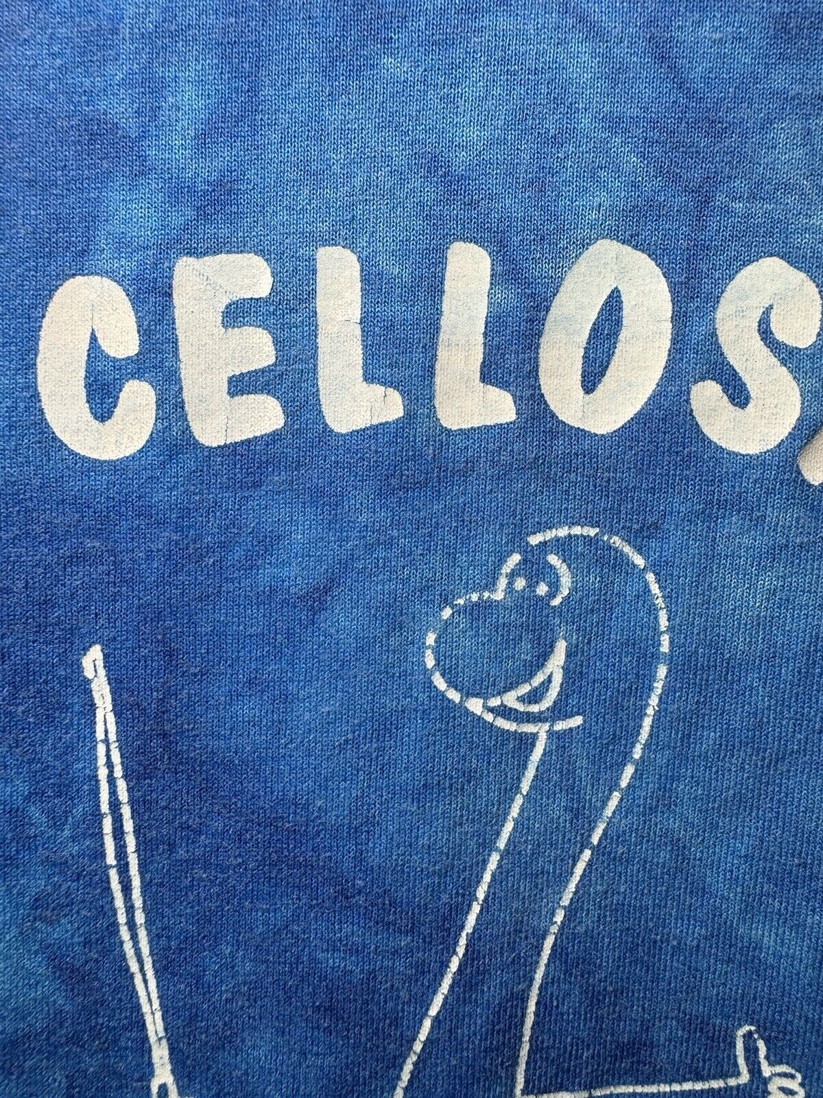 Vintage Cellosaurus T-Shirt Blue Sz L Funny Music Tee Made In USA 