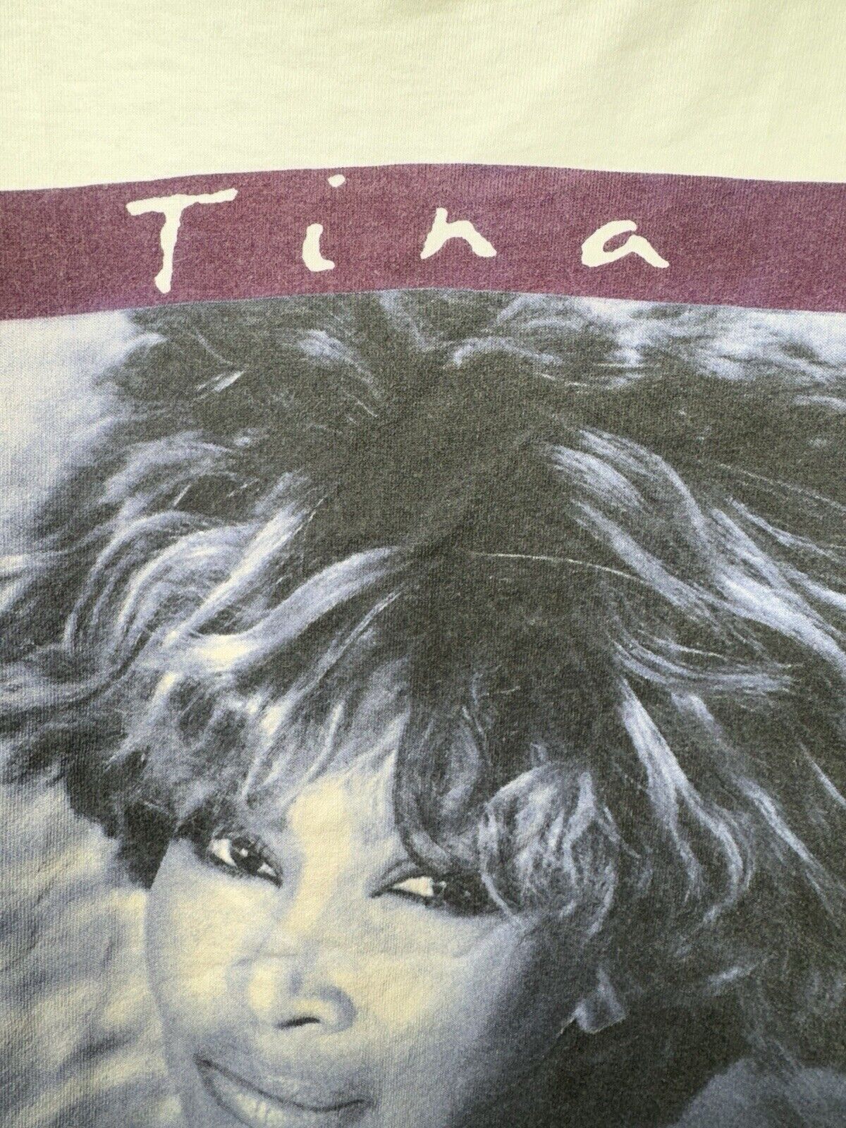 Vintage Tina Turner What's Love Tour 1993 Tee Sz XL  White T-Shirt Dbl Sided 