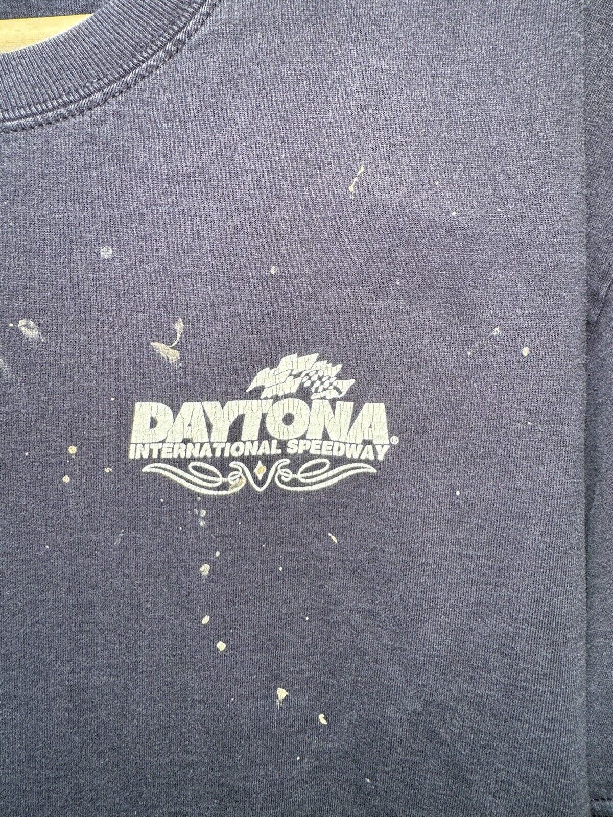 Vintage Daytona International Speedway T-Shirt Size Large Men’s Navy Dbl Sided