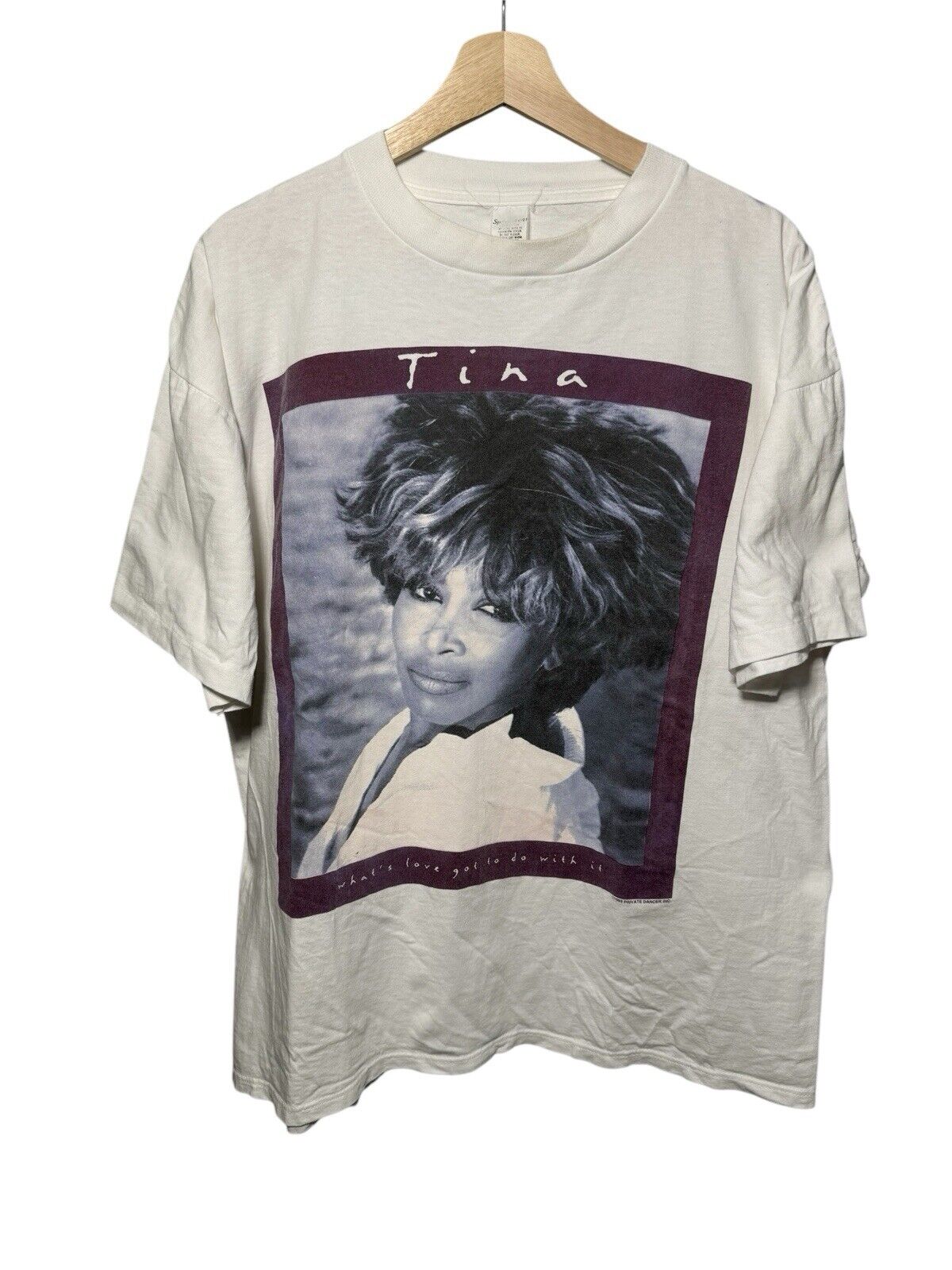 Vintage Tina Turner What's Love Tour 1993 Tee Sz XL  White T-Shirt Dbl Sided 