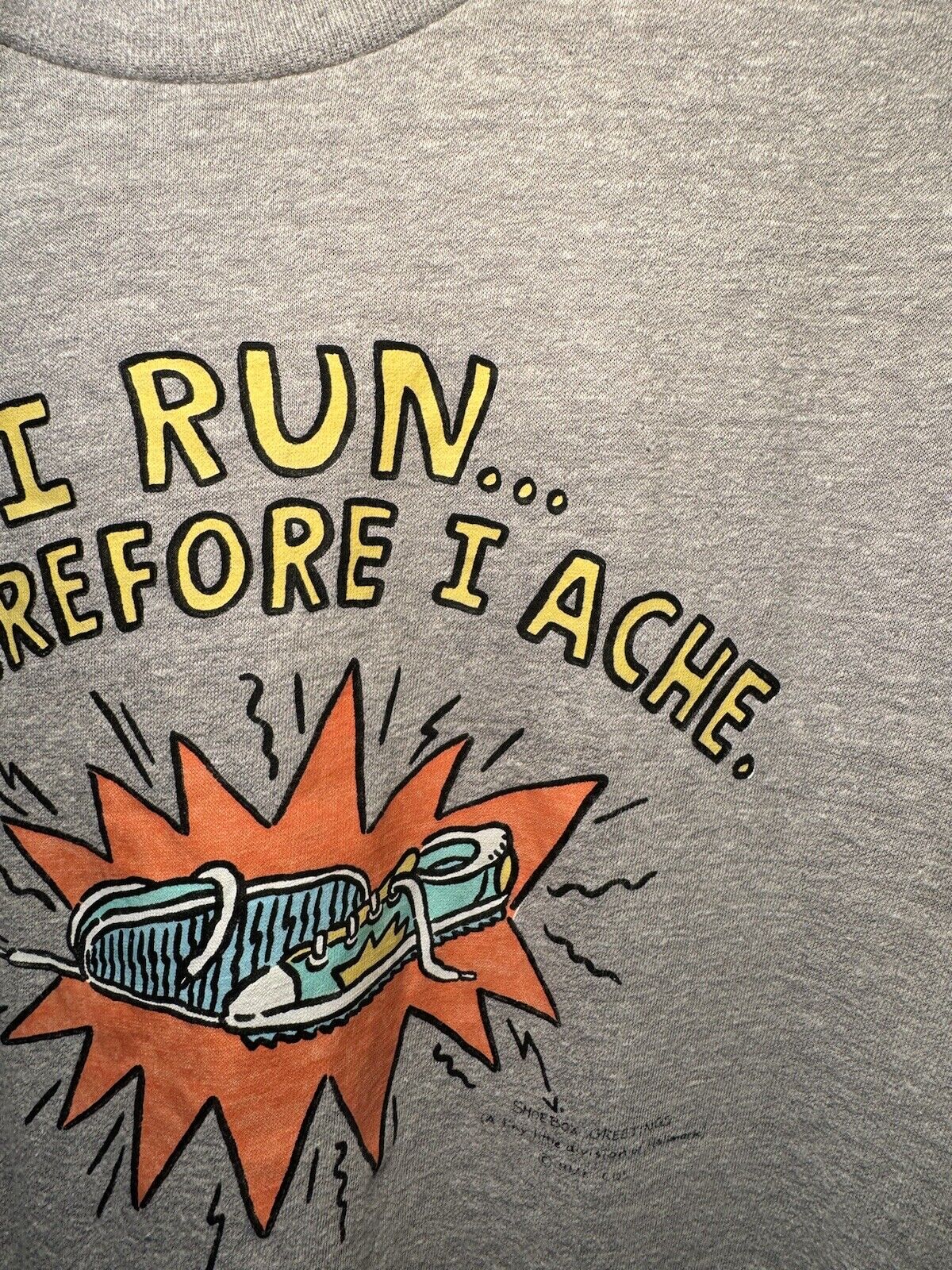 VTG 80s I Run Therefore I Ache Runner Thin 50/50 Single Stitch T-Shirt L USA