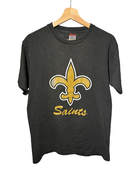 Vintage New Orleans Saints T-Shirt Size M NFL Football Black NOLA