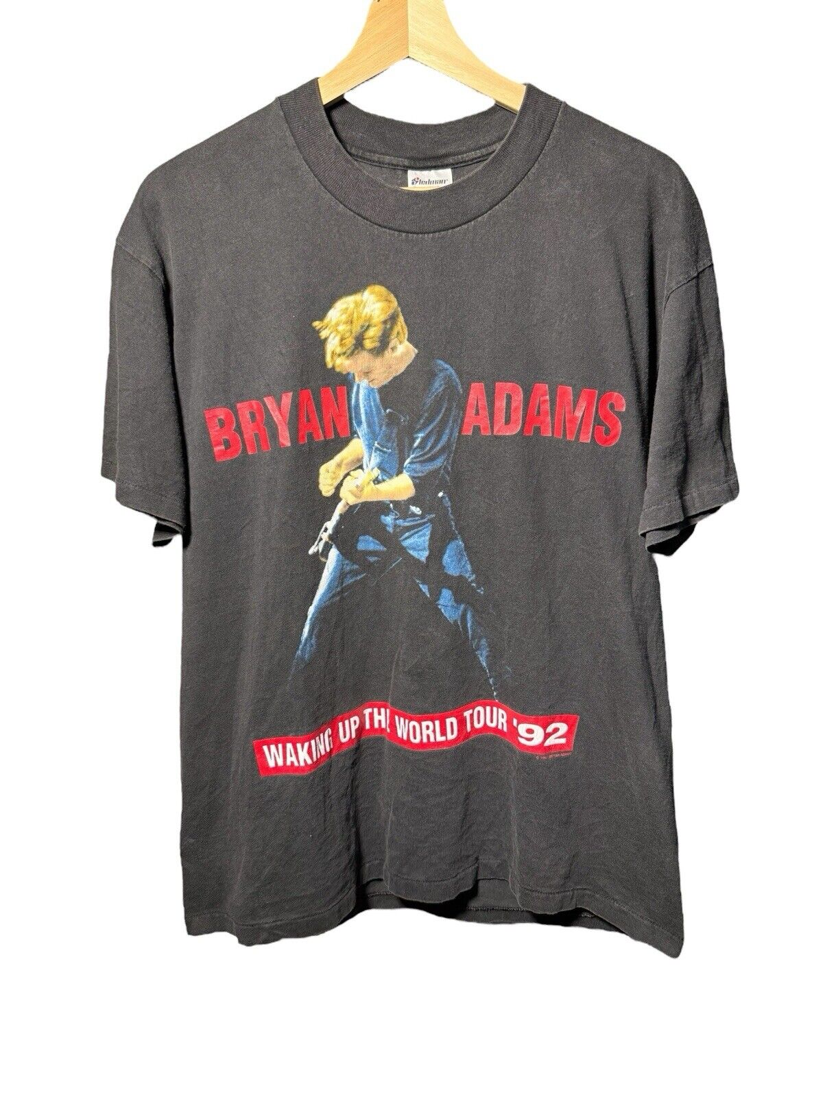 Vintage 90s Bryan Adams Waking Up The World 1992 Tour T Shirt Sz Large Original